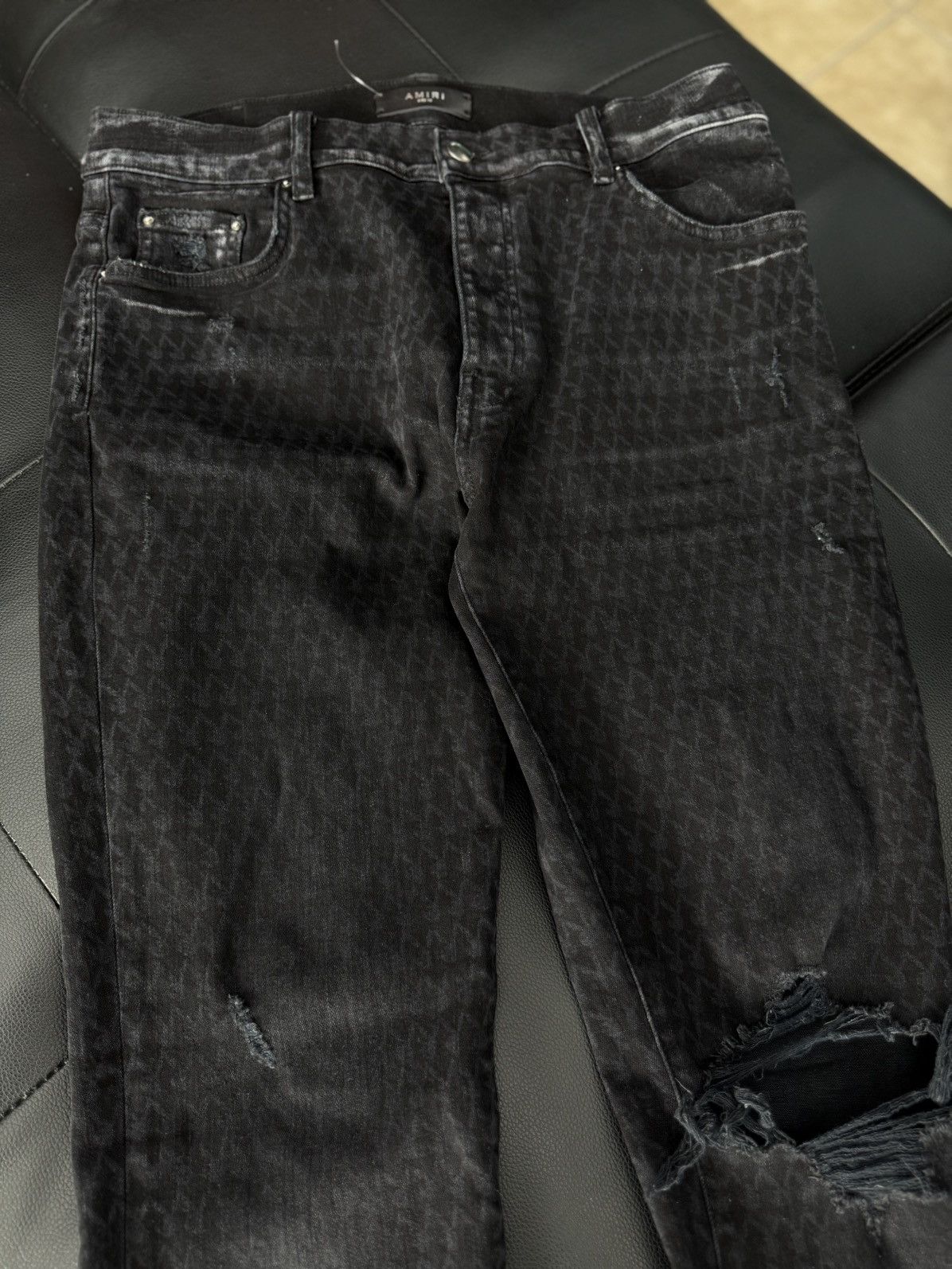Amiri × Playboy Amiri x Playboy Bunny Logo Black Skinny Jeans Size 33 Size US 33 - 5 Thumbnail