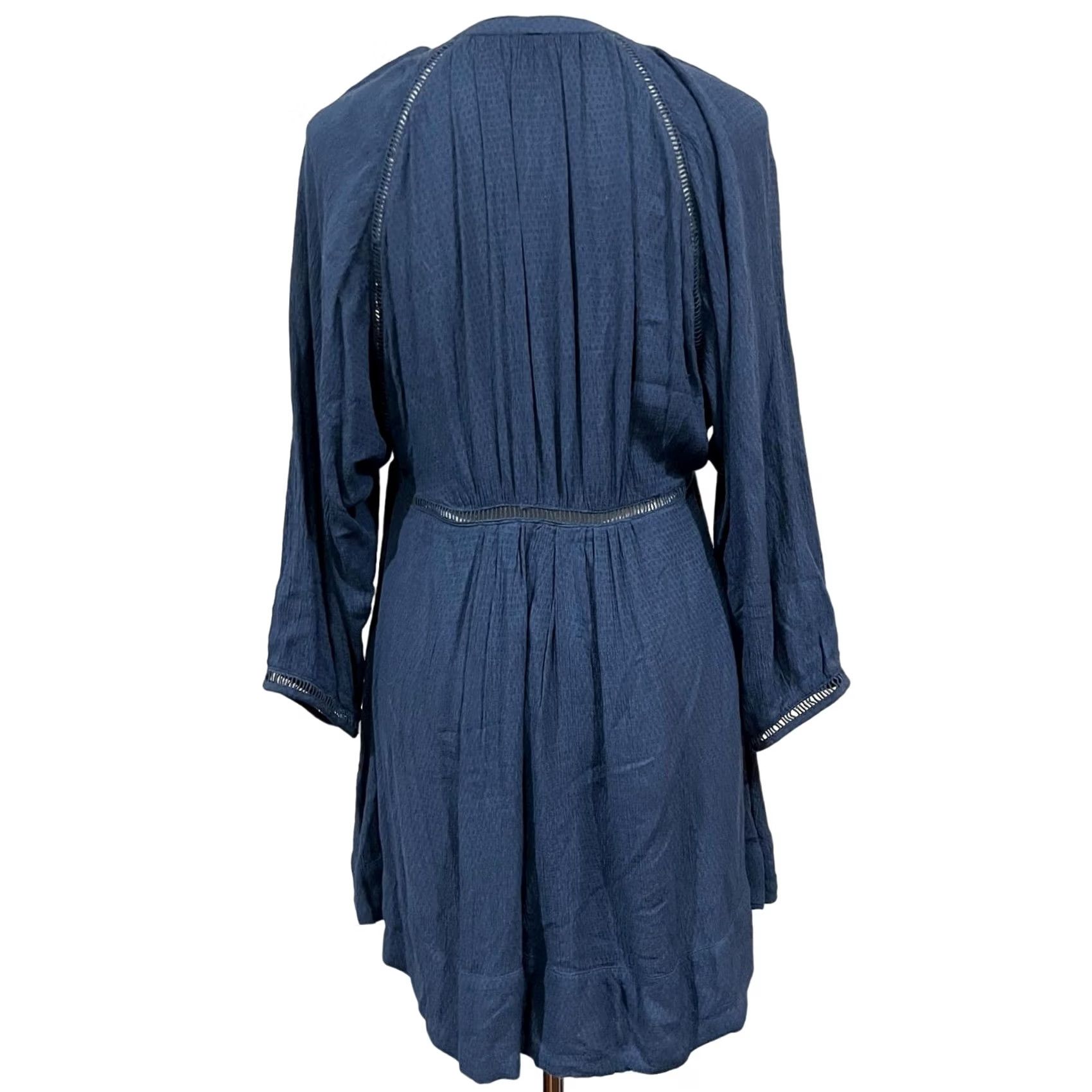 Free People Free People Mini Dress Swing Blue Boho Deep V-Neck Go Lightly Women’s XS Dress Size XS / US 0-2 / IT 36-38 - 7 Thumbnail