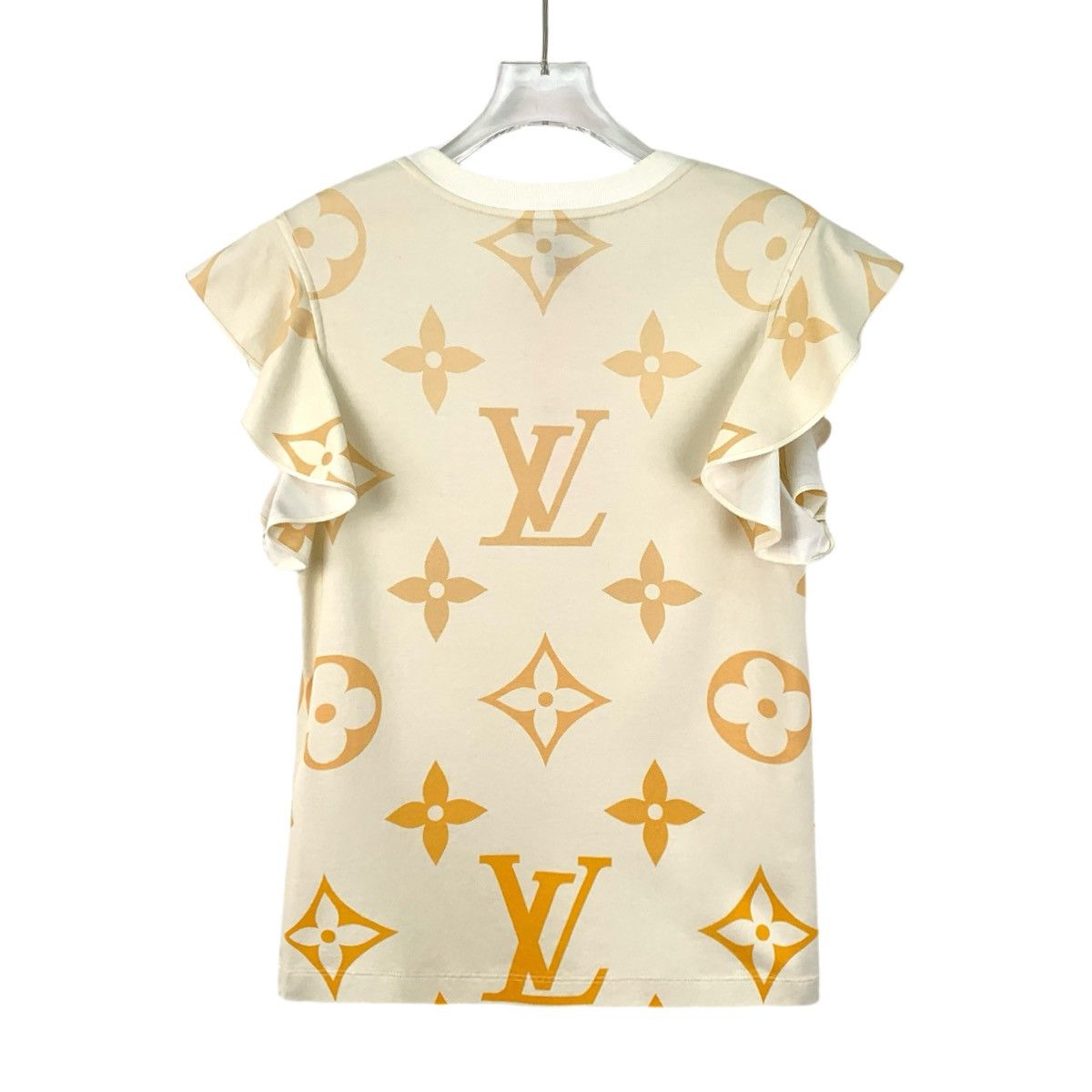 Louis Vuitton Louis Vuitton Beige Monogram Lace Sleeve T-Shirt K26WX Size S / US 4 / IT 40 - 2 Thumbnail
