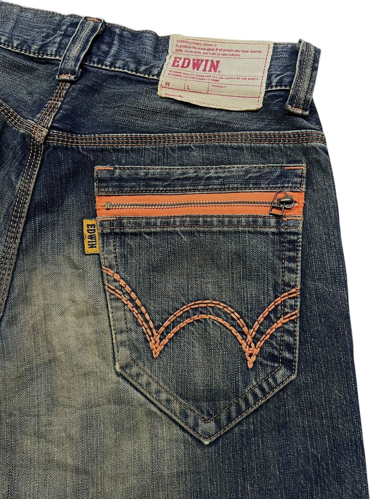 Edwin Loose Vintage Edwin 403XVS - Faded Mud Wash,Distressed Denim Size US 35 - 7 Thumbnail