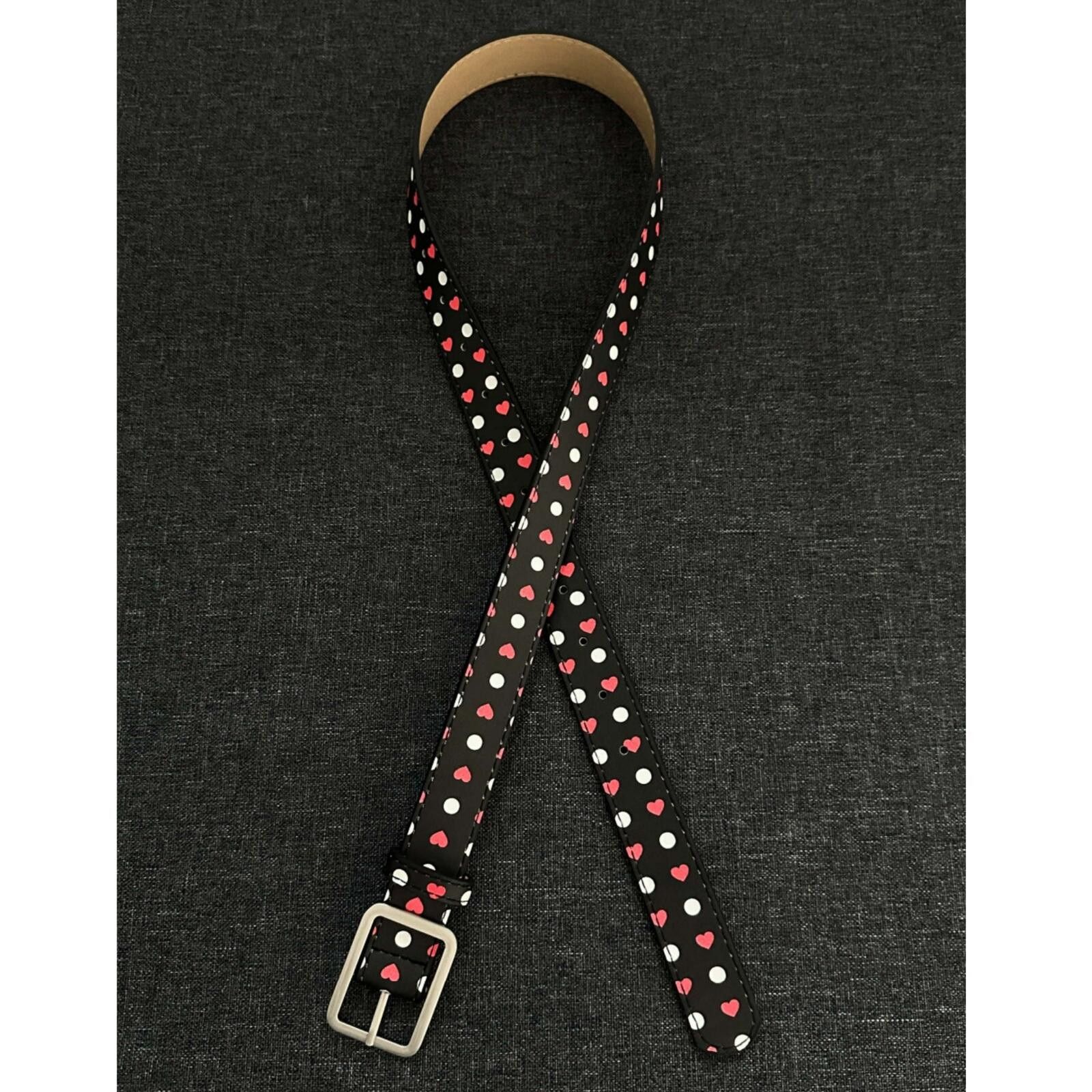 Other Polka Dot Heart Print Belt | Red White Y2K Sweet Street Size ONE SIZE - 4 Thumbnail