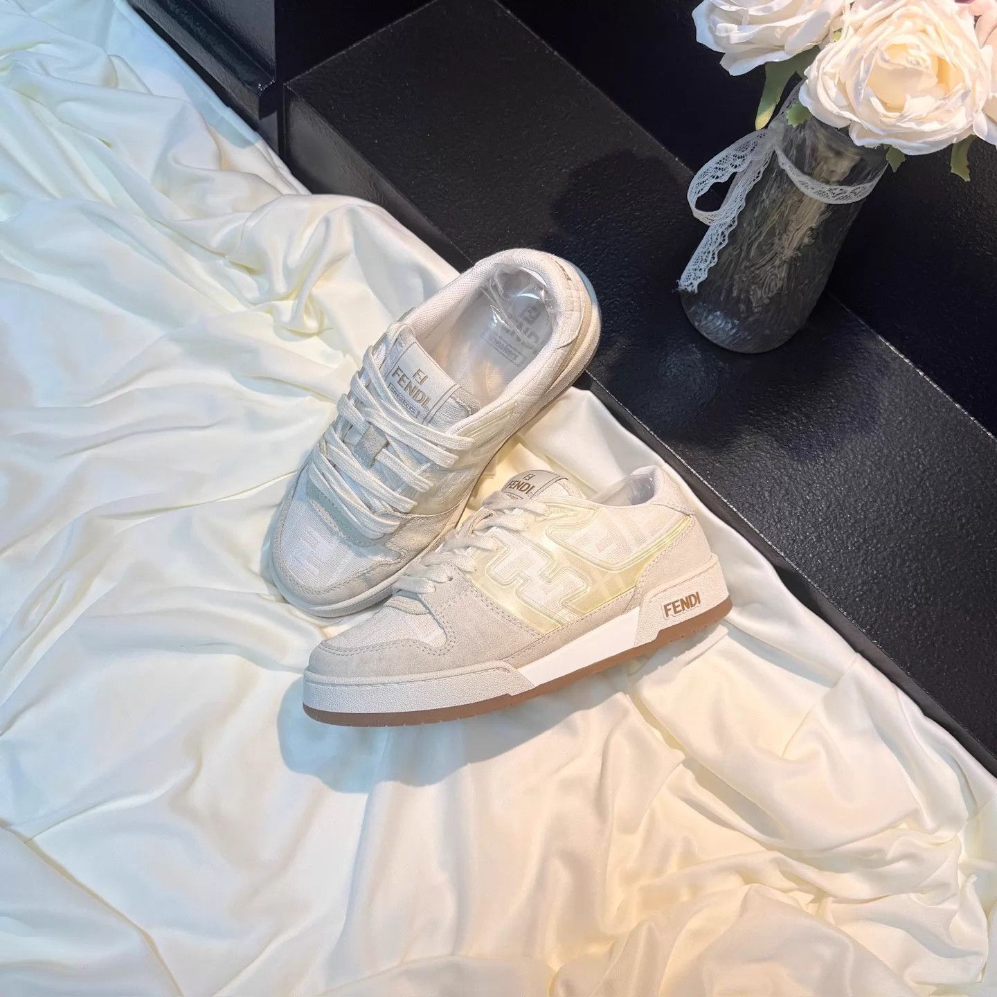 Fendi Fendi Off-White F Print Match Sneaker 36 99New nh3052 Size US 5.5 / IT 35.5 - 1 Thumbnail