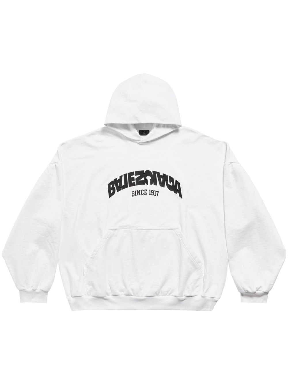 o1bcso1str0125 Back Flip Round Hoodie Oversized in White