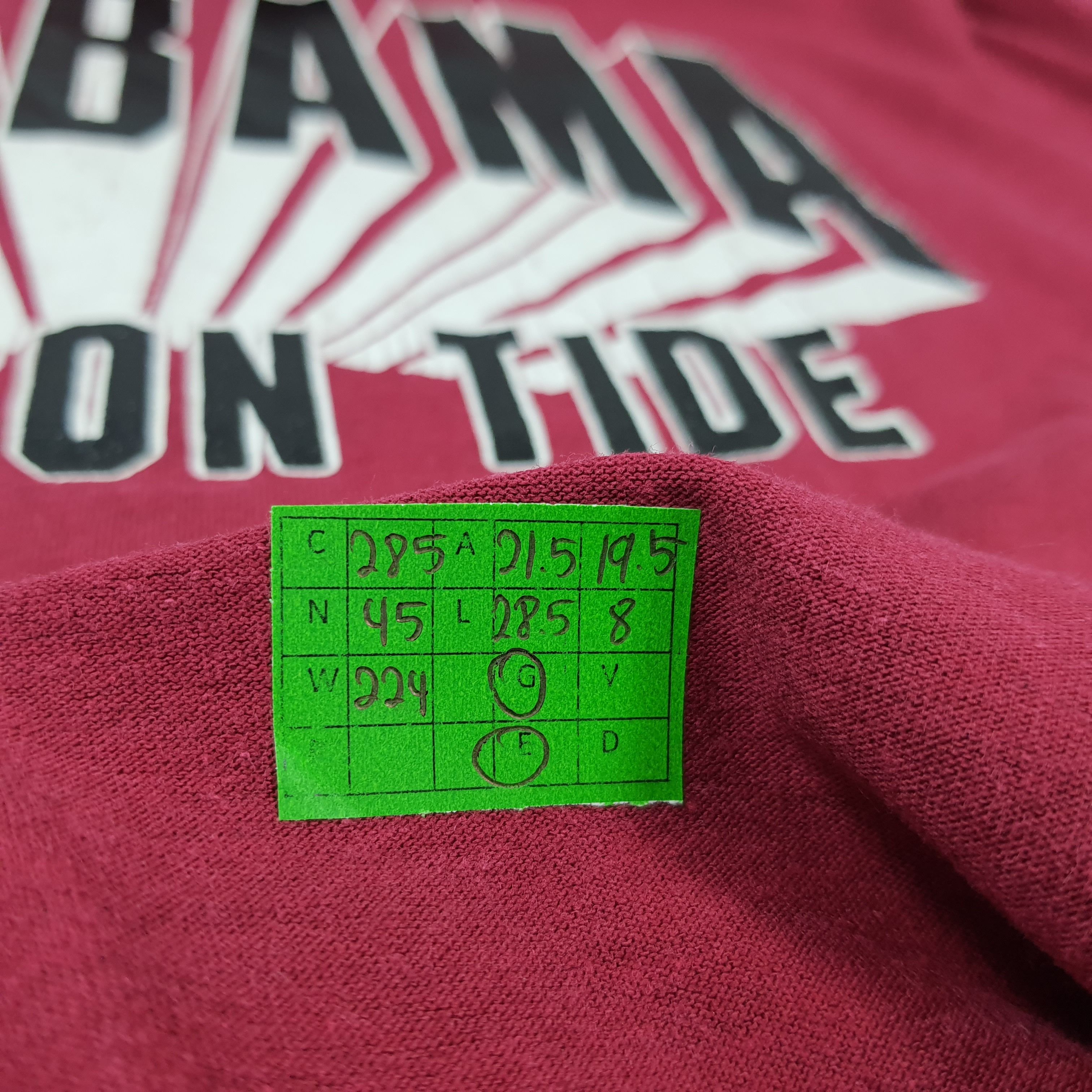 Vintage Vtg 90s Alabama Crimson Tide Tshirt Single Stitch C285N45 Size US L / EU 52-54 / 3 - 8 Thumbnail