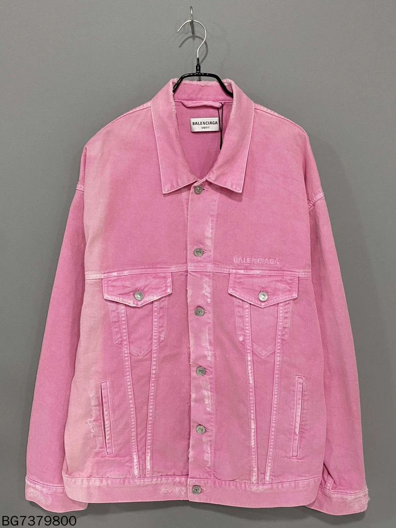 Balenciaga Pink Washed Denim Jacket
