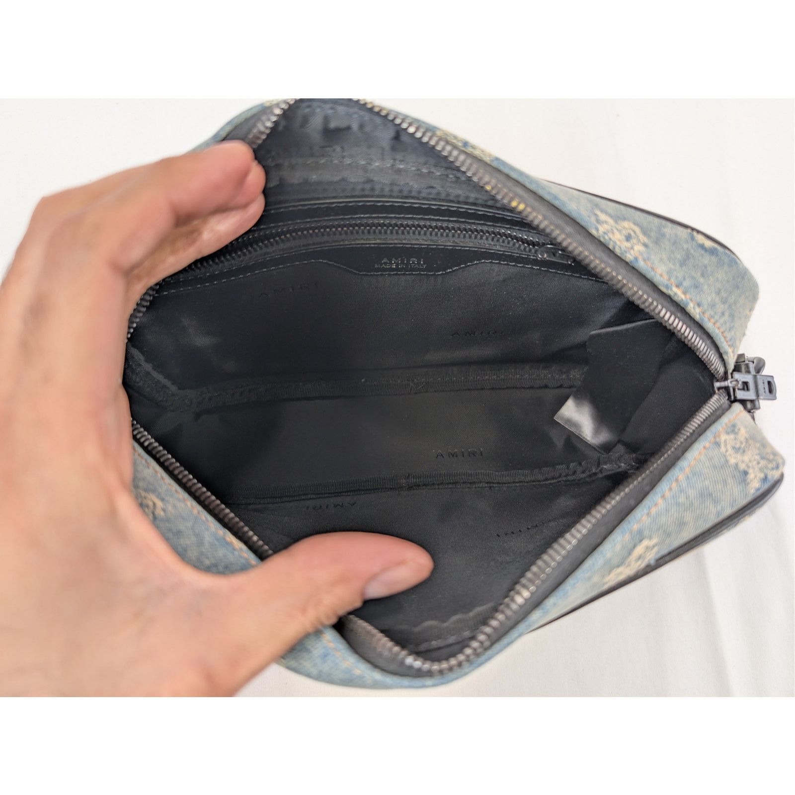 Amiri o1rshd1 Size: OS / Denim Bandana Jacquard Backpack in Indigo Size ONE SIZE - 15 Thumbnail