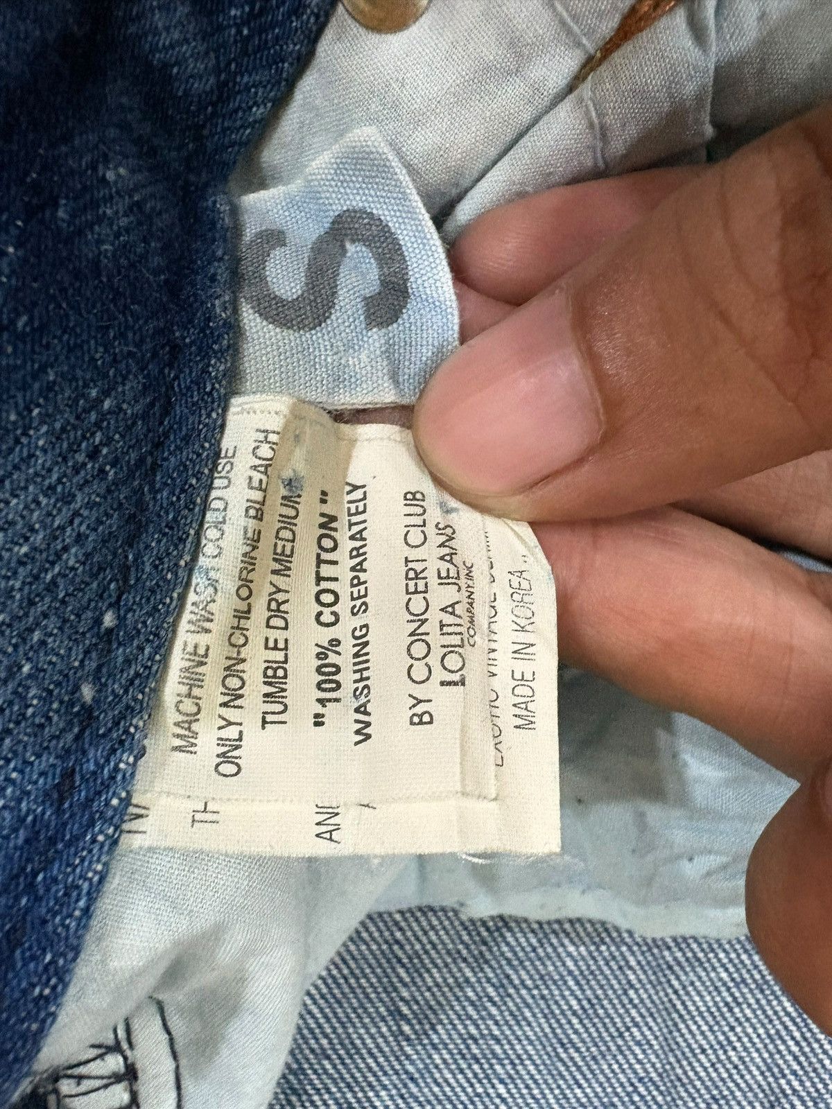 Hysteric Glamour Vintage Lolita Punk Printed Faded Wash Distress Jeans Size 31" - 10 Thumbnail