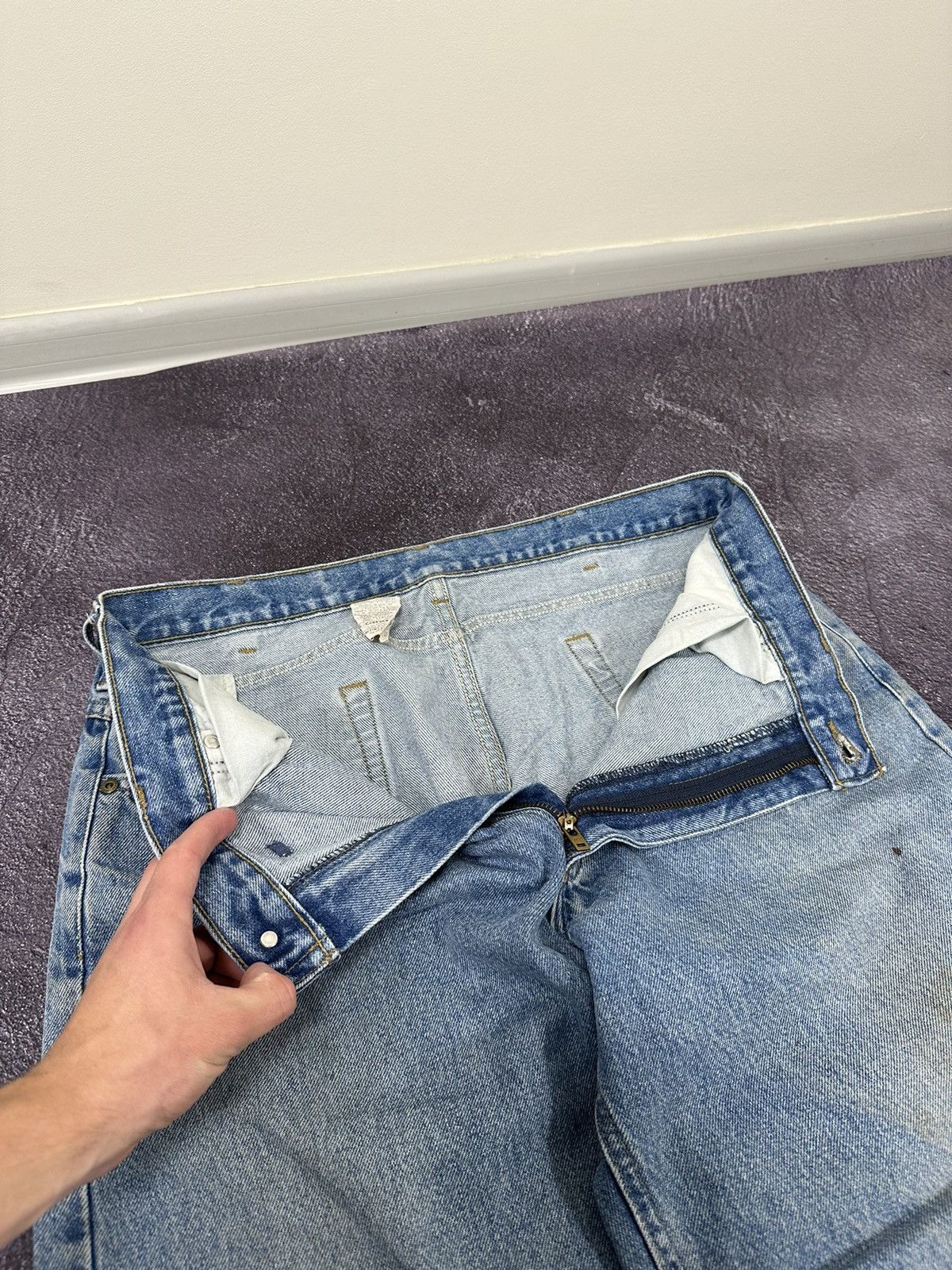 Carhartt Vintage Carhartt Light Blue USA Denim Faded Opium Work Jeans Size US 38 / EU 54 - 13 Thumbnail