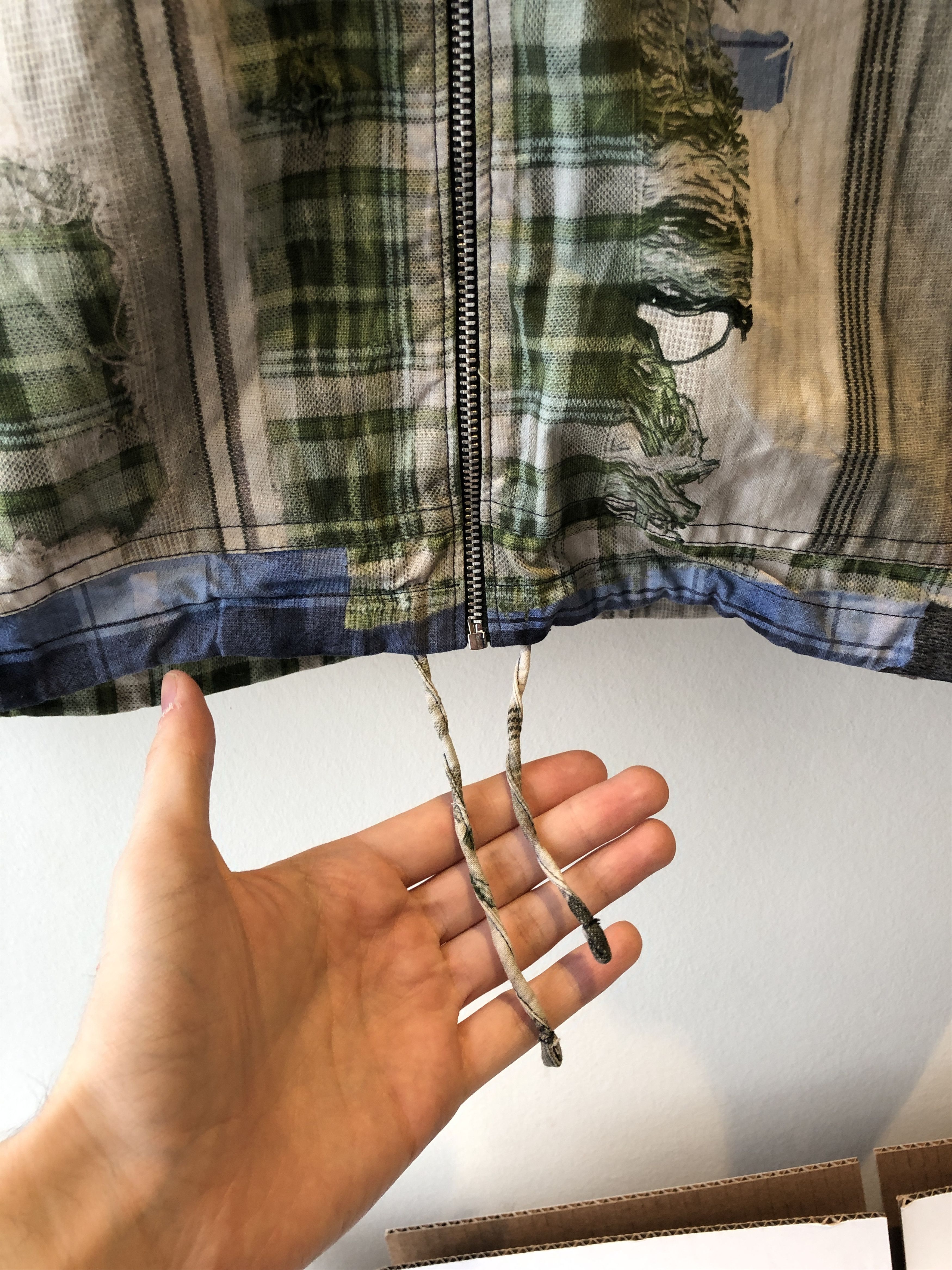 Acne Studios NWOT $500 - 46/S - Green Print Hooded Vest - Trompe L'oeil Size US S / EU 44-46 / 1 - 7 Thumbnail