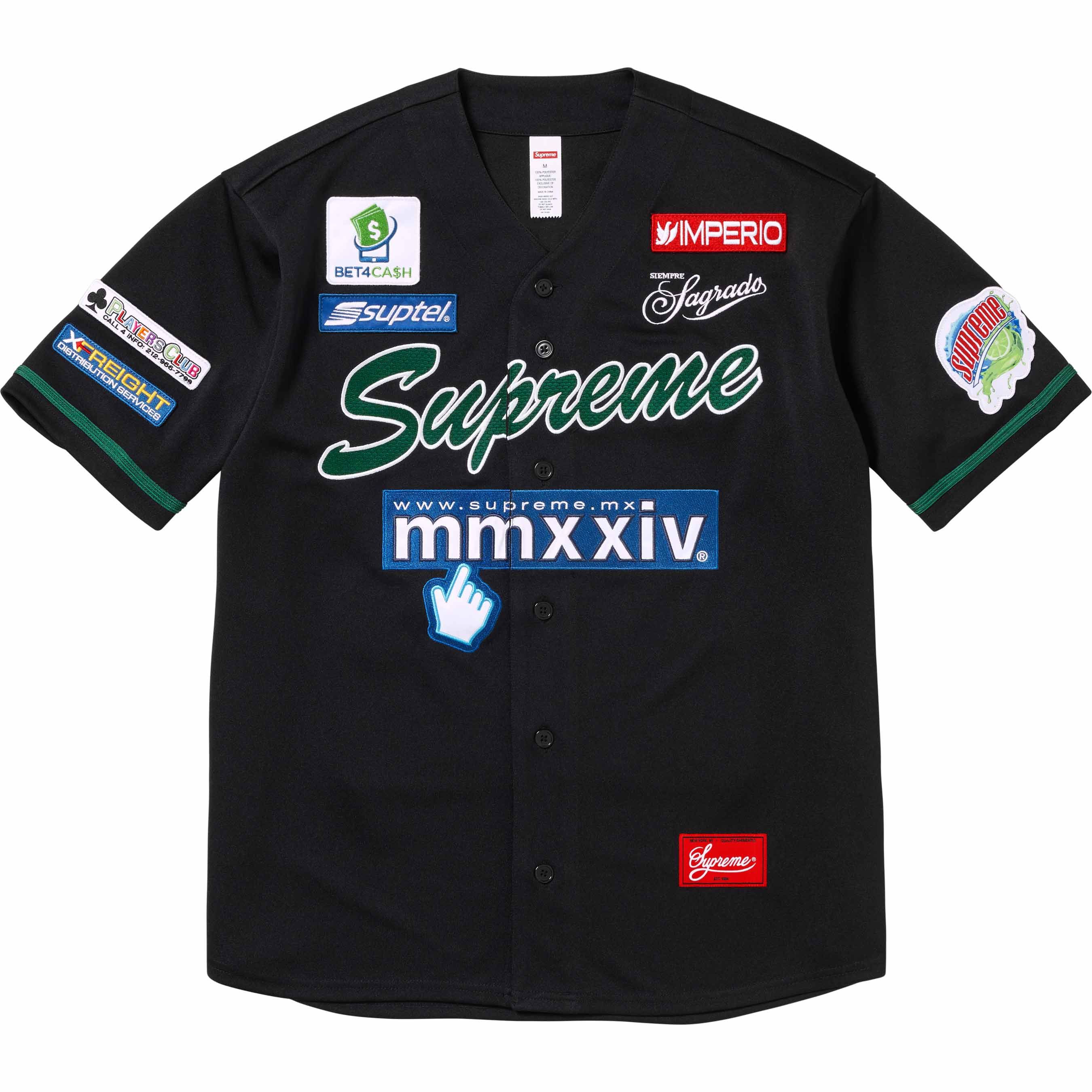 image of Supreme Chosen One Baseball Jersey in Black, Men's (Size XL)