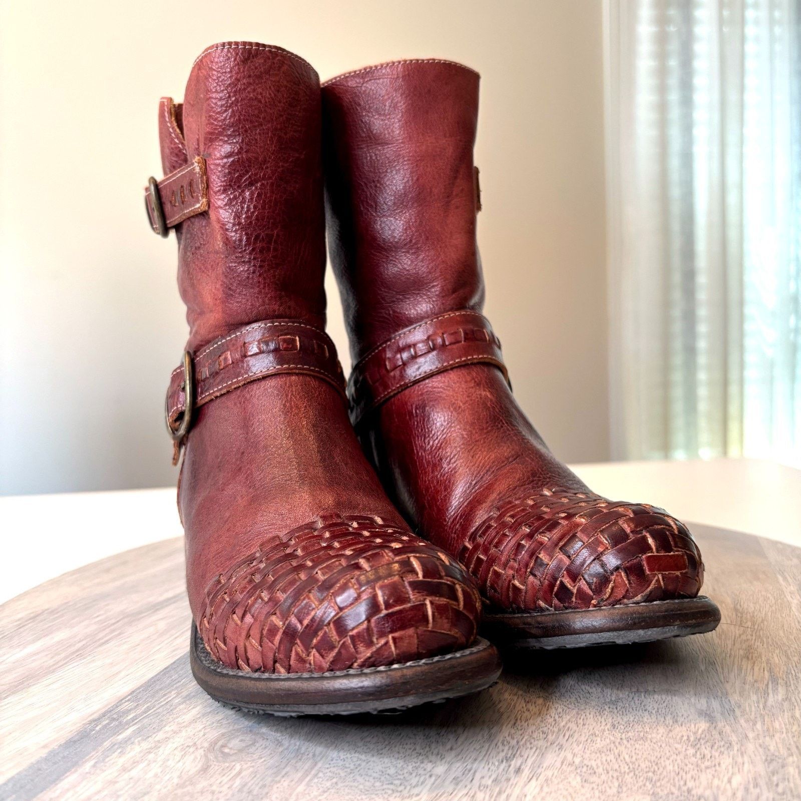 Bed Stu Bed Stu Ashwell Women's Red Buckles Leather Boots Size 6.5 Size US 6.5 / IT 36.5 - 5 Thumbnail