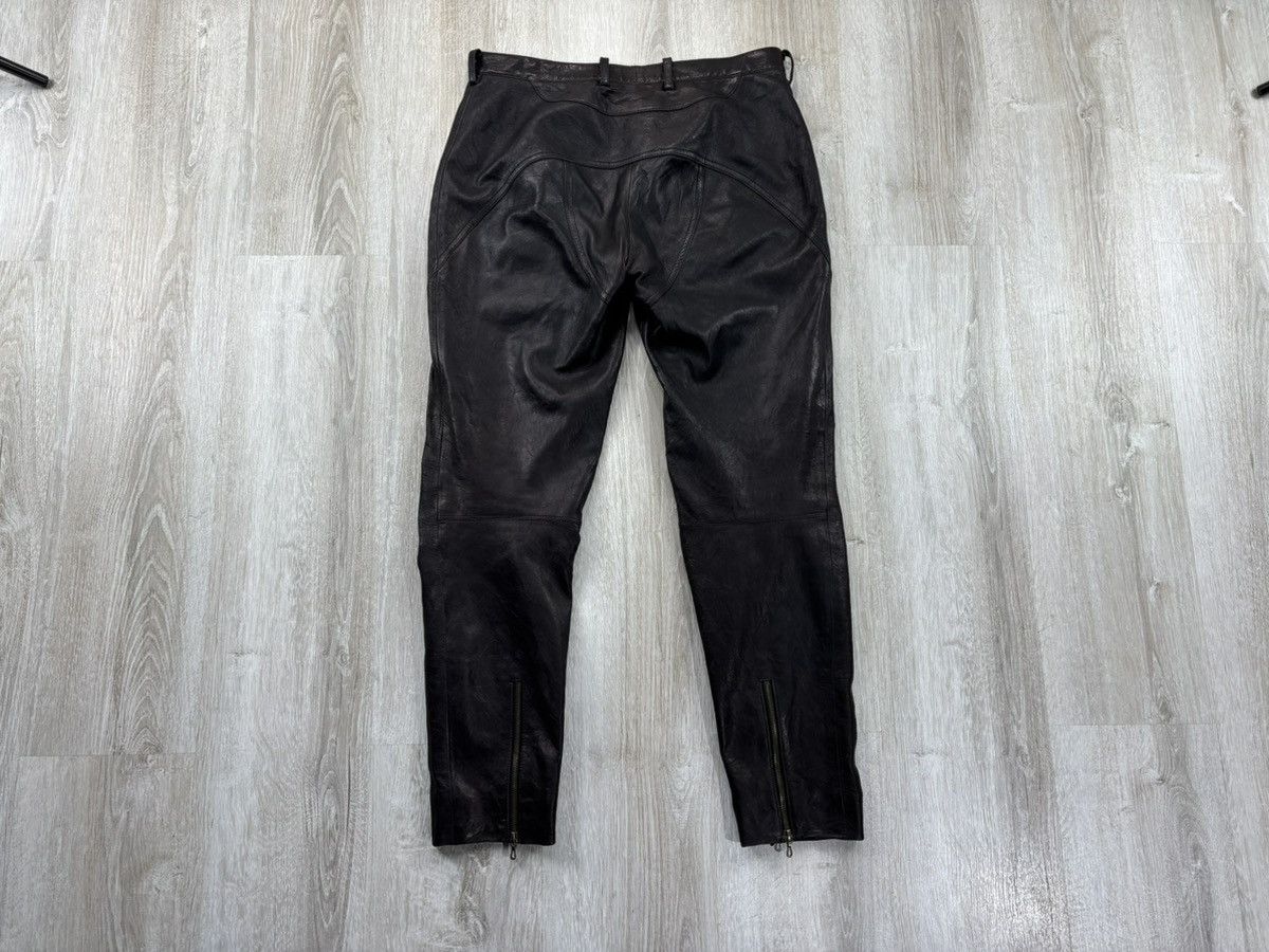 Designer × Lanvin Womens vintage leather Motorcycle Biker pants Lanvin Size 40 Size 27" / US 4 / IT 40 - 11 Thumbnail