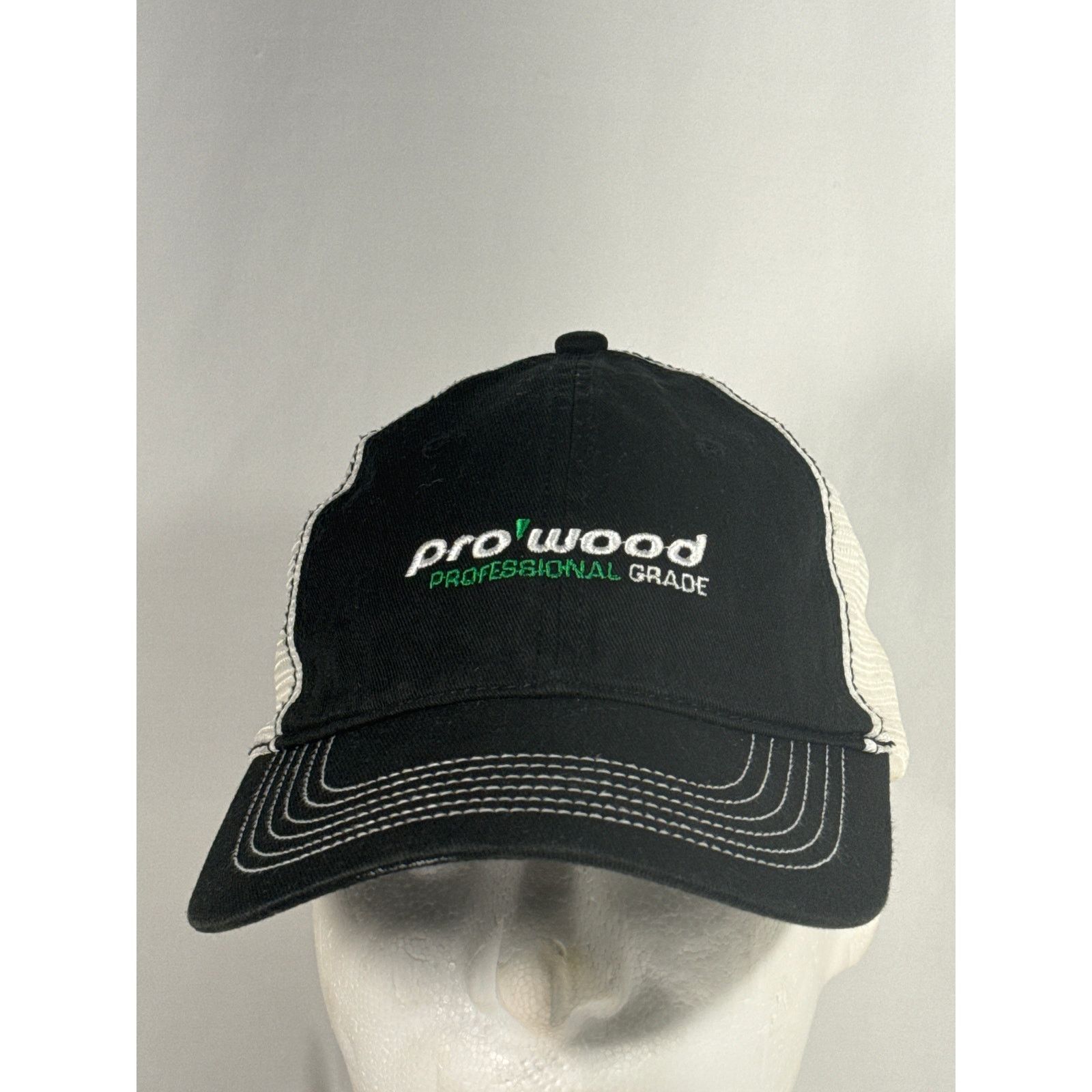 Other Pro Wood Professional Grade Black and White Mesh Trucker Hat Size ONE SIZE - 1 Thumbnail