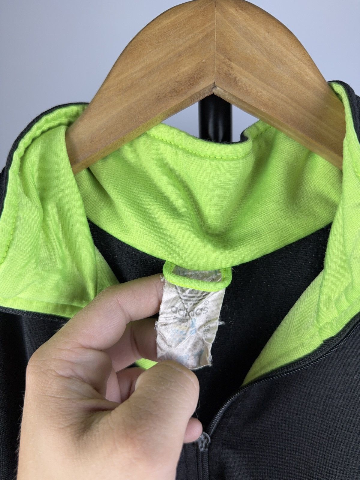 Adidas Vintage 90s Adidas Tracksuit Black Neon Trefoil Set Size US M / EU 48-50 / 2 - 7 Thumbnail