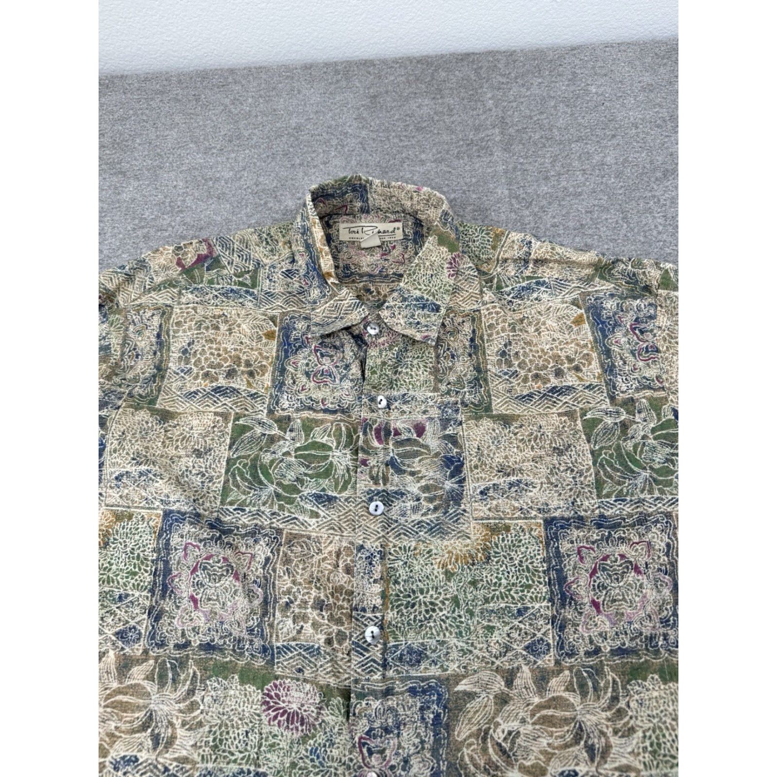 Tori Richard VINTAGE Tori Richard Shirt Mens L Green Floral Aloha USA Button Down Size US L / EU 52-54 / 3 - 2 Thumbnail
