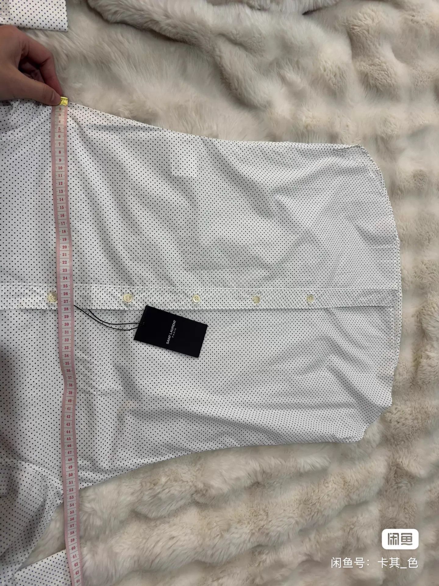Saint Laurent Paris Saint Laurent SLP Hedi Slimane White Polka Dot Shirt 39 Size US M / EU 48-50 / 2 - 8 Thumbnail