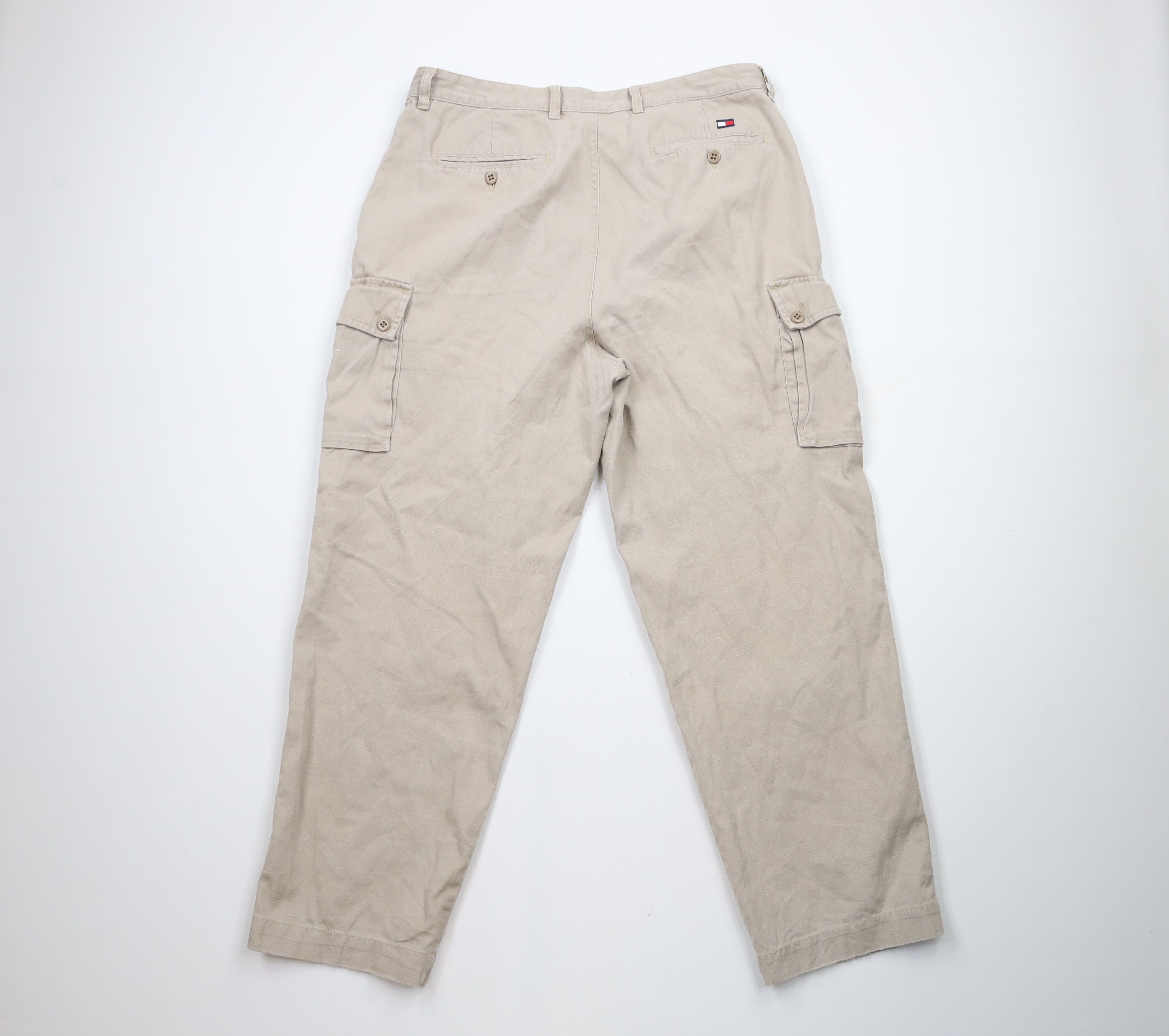 Tommy Hilfiger × Vintage Vintage 90s Tommy Hilfiger Baggy Linen Blend Cargo Pants Size US 36 / EU 52 - 10 Thumbnail