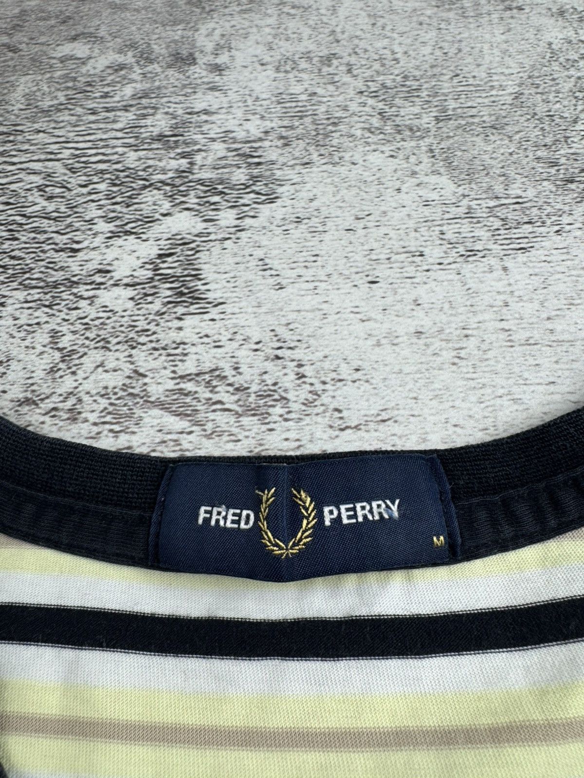 Fred Perry Fred Perry Men’s M Striped Yellow Blue Cotton Basic Jersey T Shirt Tee Shirt Size US M / EU 48-50 / 2 - 8 Thumbnail