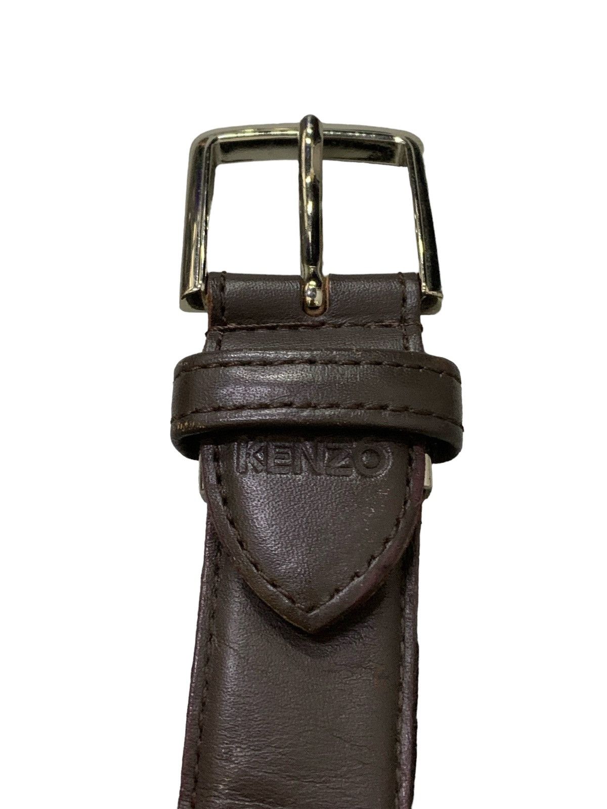 Kenzo Kenzo Dark Brown Leather Belt Size ONE SIZE - 3 Thumbnail