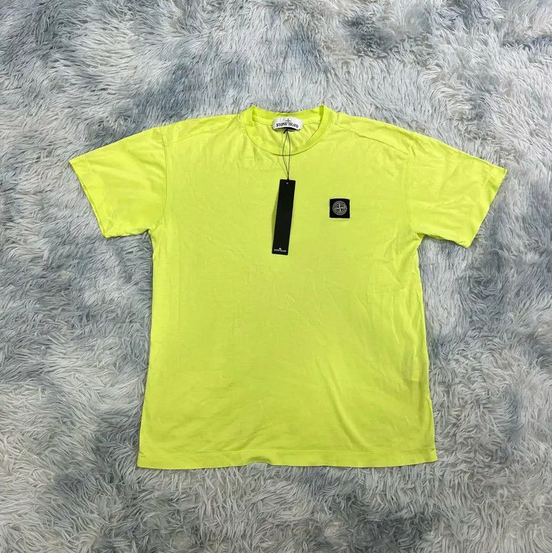 Stone Island Stone Island Men's Yellow Cotton T-Shirt 0089 Size US M / EU 48-50 / 2 - 1 Thumbnail