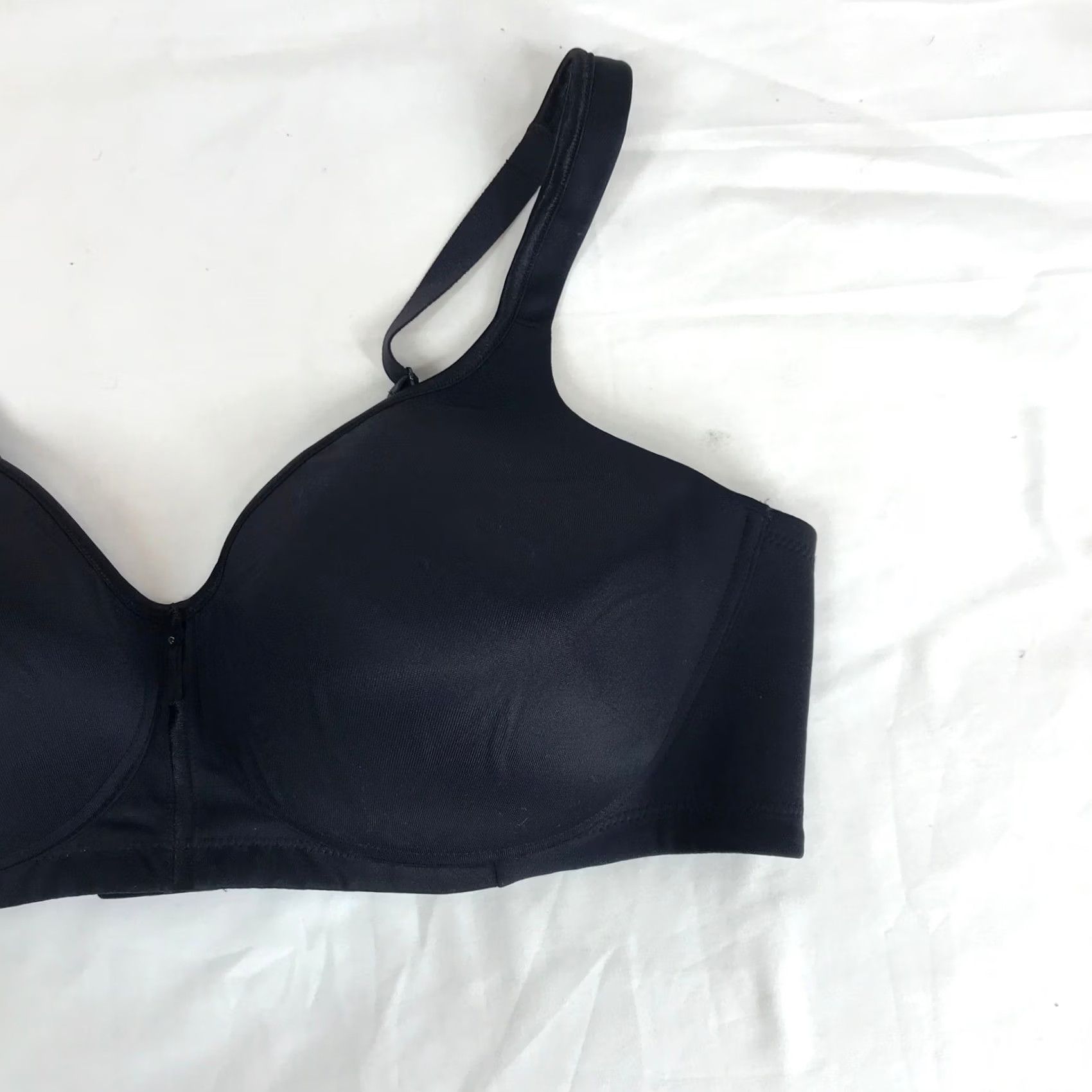 Vintage Vanity Fair Beauty Back Full Figure Wirefree Bra Black 42D T-Shirt Bra Smoothing Women Size ONE SIZE - 3 Thumbnail