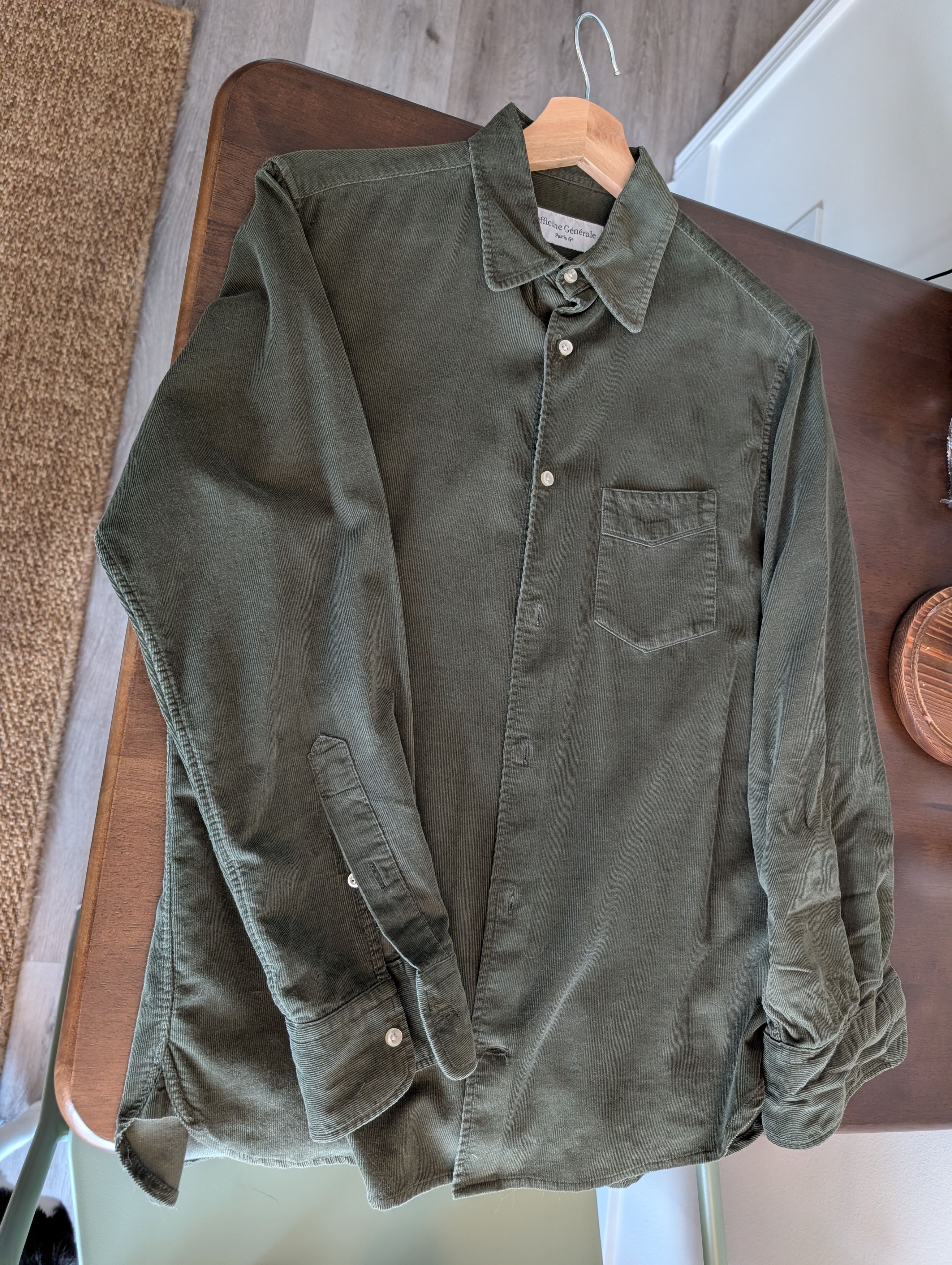 Officine Generale Benoit patch pocket cotton corduroy shirt Size US S / EU 44-46 / 1 - 1 Thumbnail