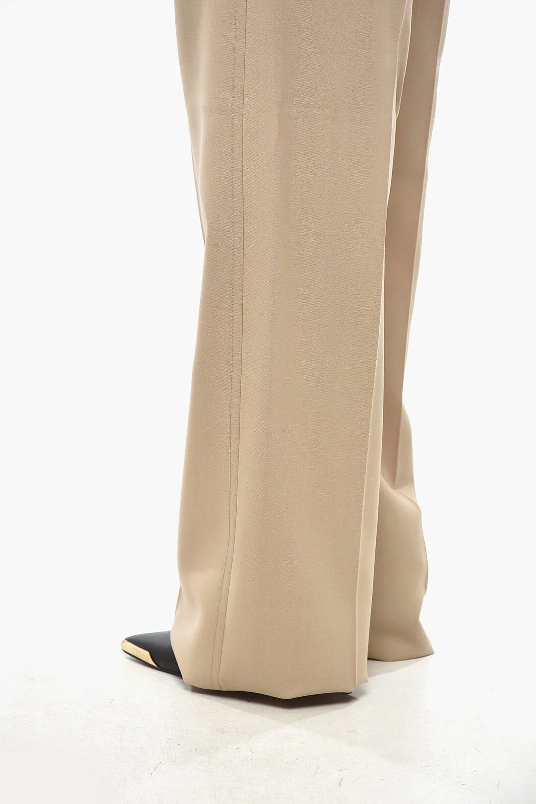 Dior og1mm0326 Mohair-Blend Palazzo Pant in Beige Size 30" / US 8 / IT 44 - 3 Thumbnail