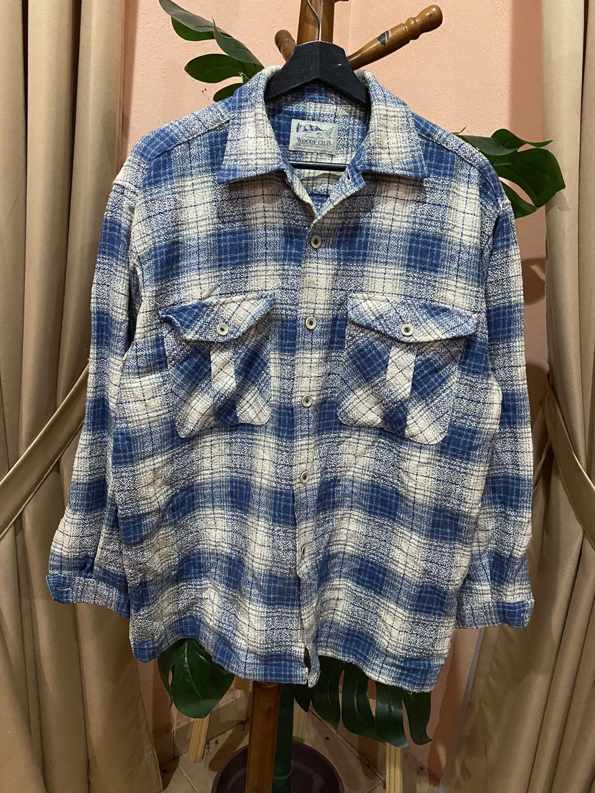 Japanese Brand Vintage Woody Club Outdoor Fields Plaid Shirt Jacket Size US L / EU 52-54 / 3 - 1 Thumbnail