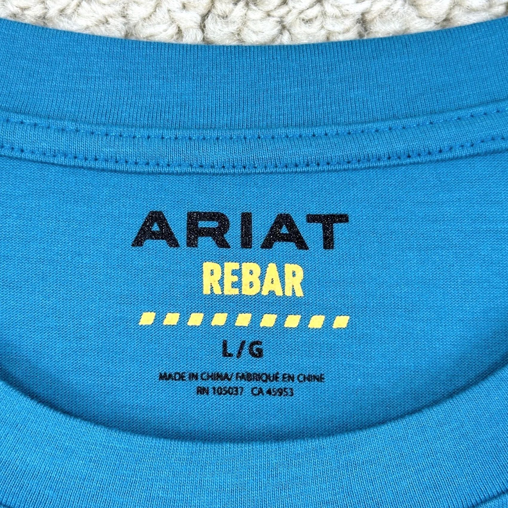 Ariat Ariat Rebar T Shirt Mens Large Blue Work Vent Tek Short Sleeve Tee Size US L / EU 52-54 / 3 - 4 Thumbnail