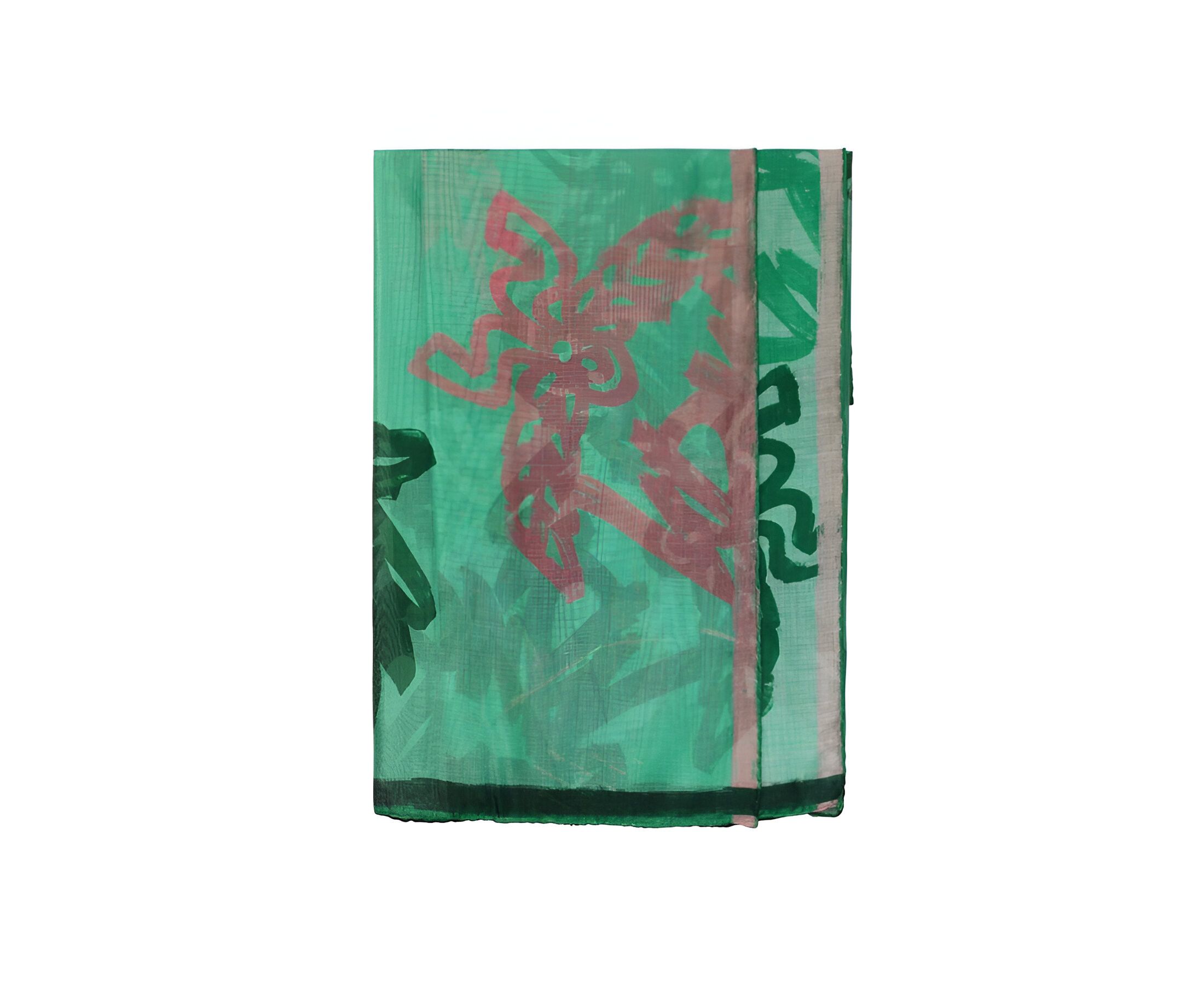MCM Women's Green Allover Logo Print Silk Wool Large Scarf Size ONE SIZE - 1 Thumbnail