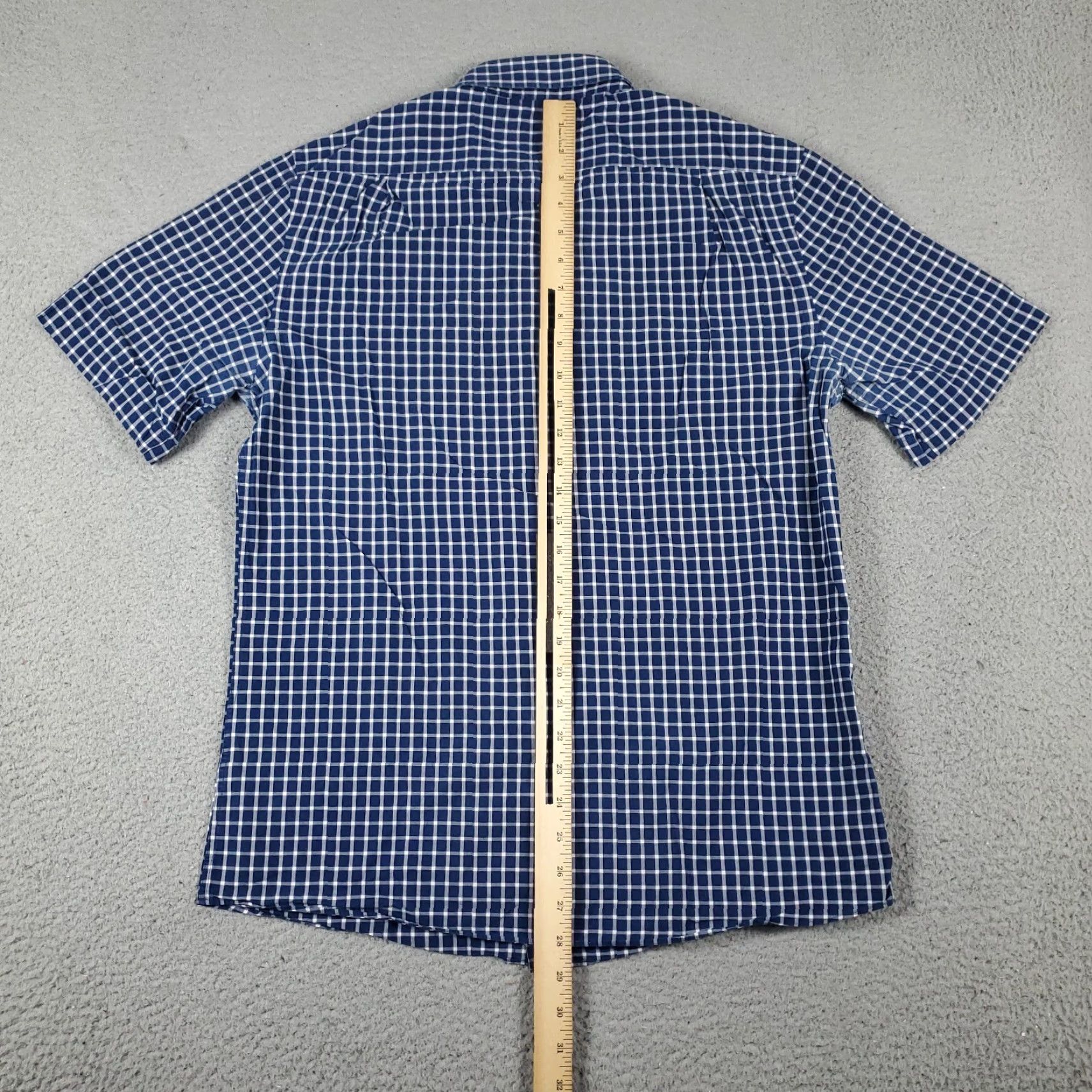 Tommy Hilfiger Tommy Hilfiger Shirt Mens 15.5 Blue Plaid Dress Button Up Short Sleeve... Size 40R - 5 Thumbnail