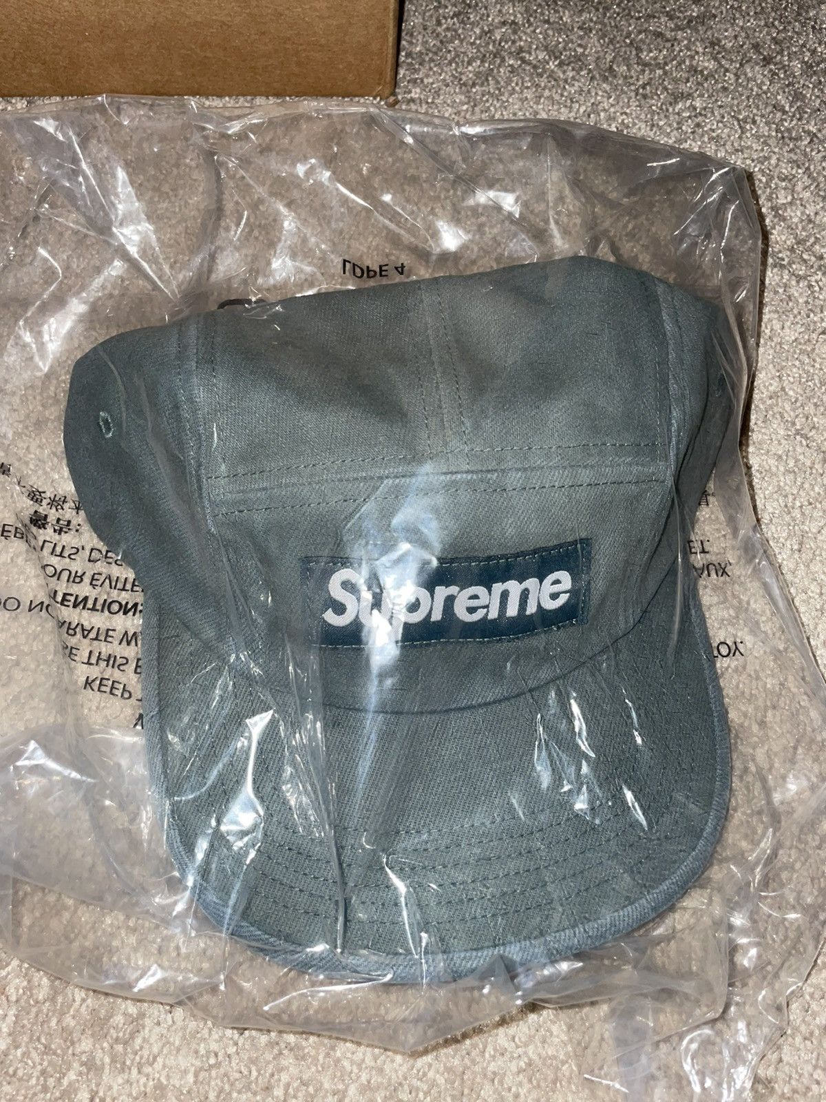 Supreme Supreme Denim Camp Cap (Teal) Size ONE SIZE - 3 Thumbnail