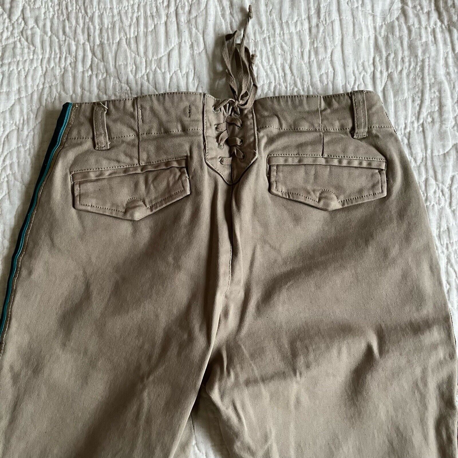 Pam & Gela Pam & Gela Womens Pants Green Uniform Side Stripe Low Rise S Size 26" / US 2 / IT 38 - 6 Thumbnail