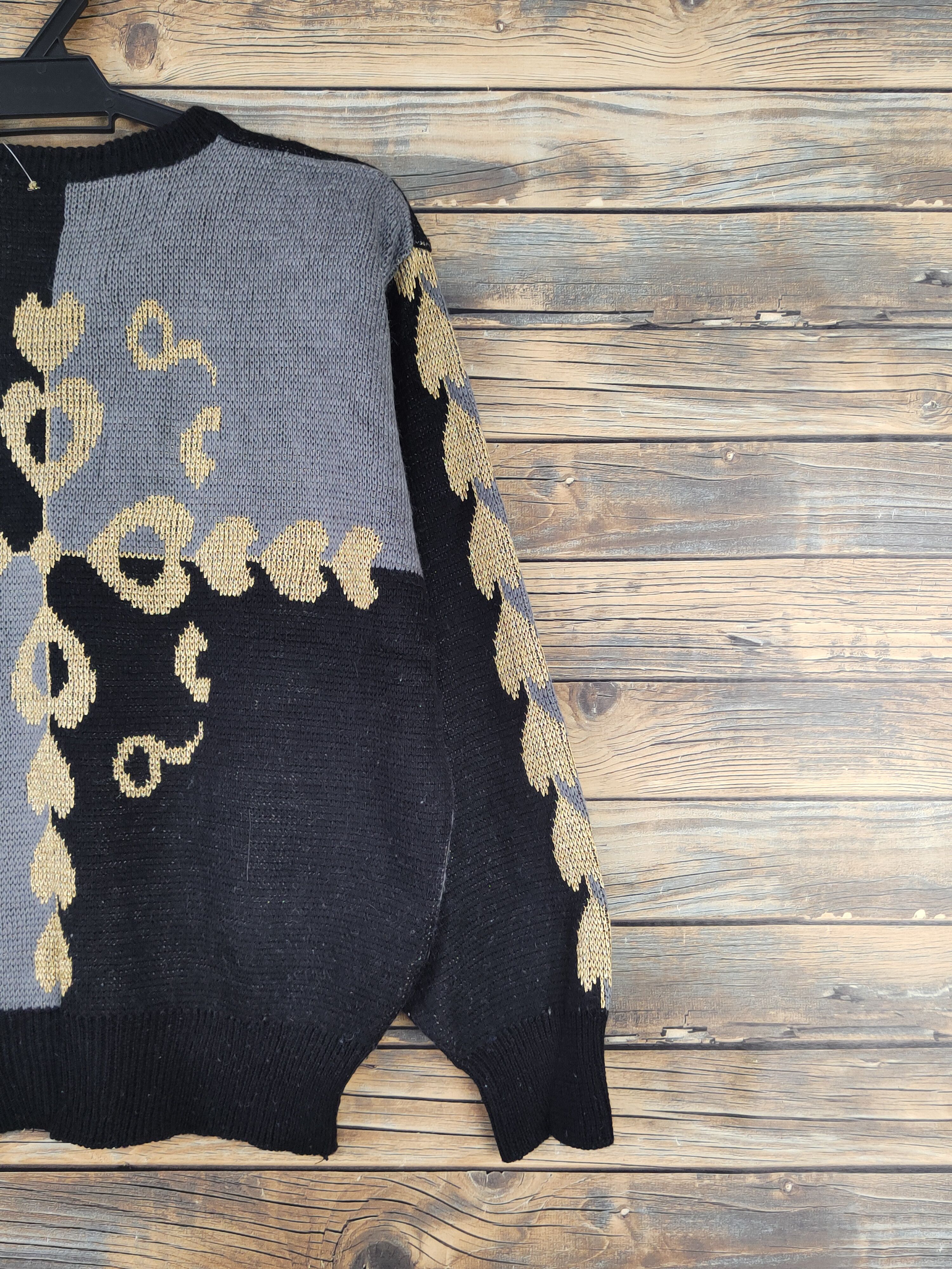 Vintage Japanese Brand Black Gray Knitwear Cardigan #W1818 Size US S / EU 44-46 / 1 - 9 Thumbnail