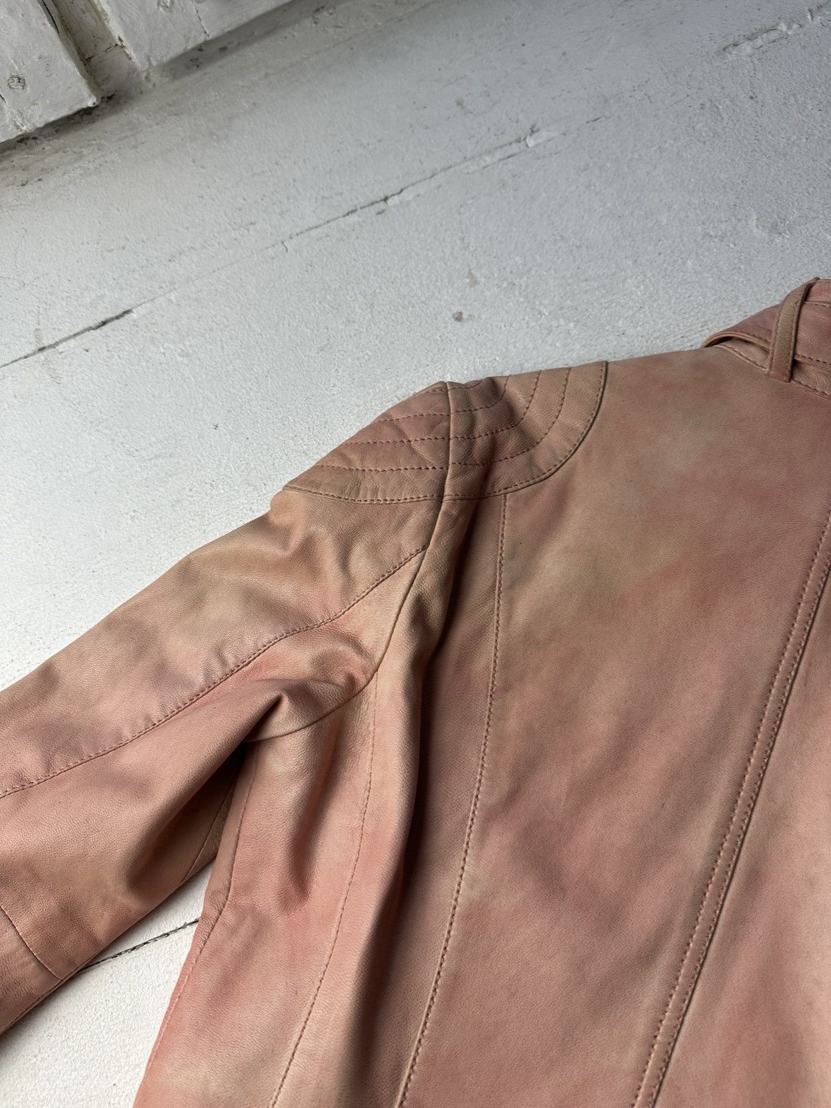 Other 🚨Y2K RICK OWENS TYPE DIRTY SLIM FIT ZIP LEATHER JACKET Size XS / US 0-2 / IT 36-38 - 15 Thumbnail