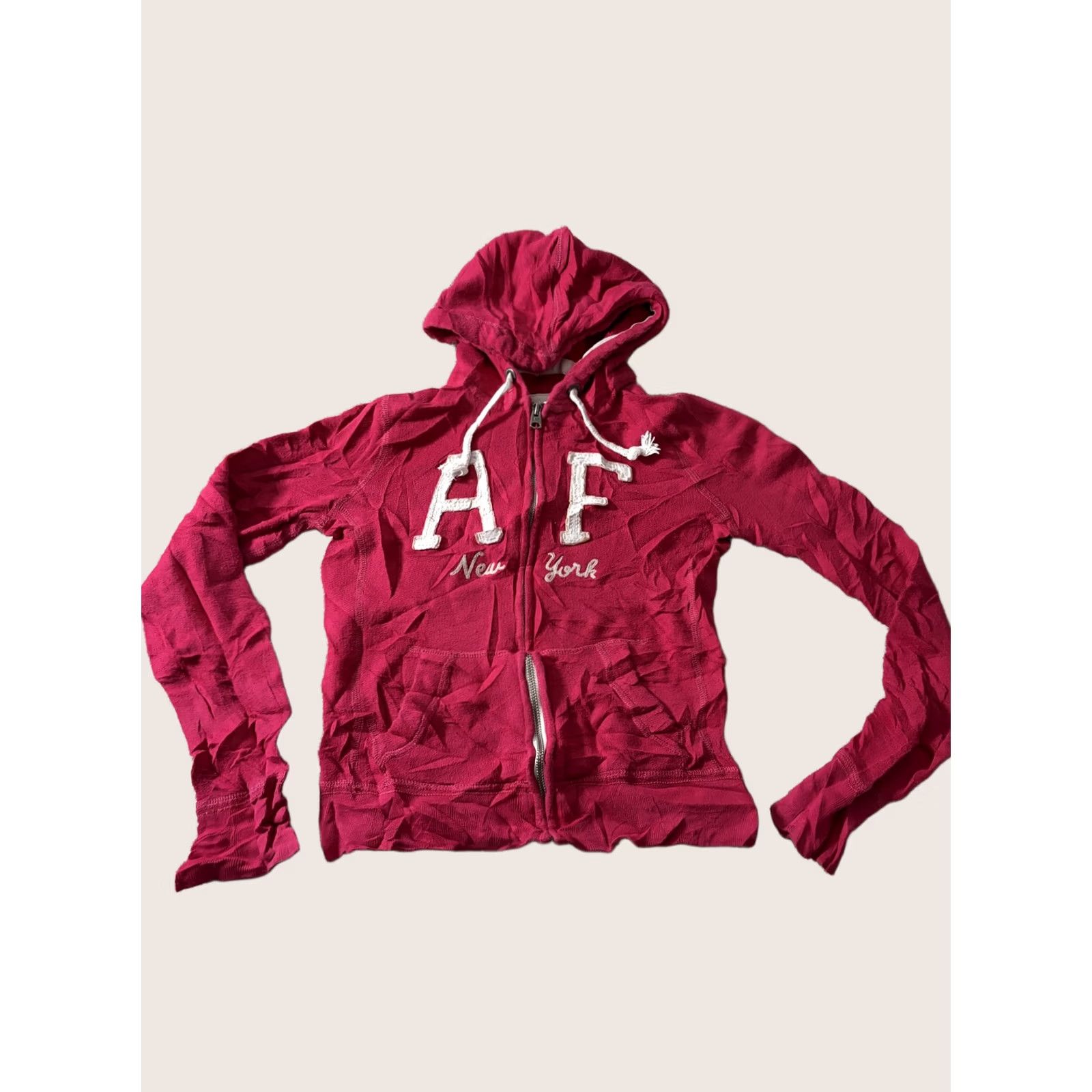 Abercrombie & Fitch Abercrombie & Fitch Hoodie Womens XS Pink Full Zip New York A&F Logo Sweatshirt Size XS / US 0-2 / IT 36-38 - 1 Thumbnail