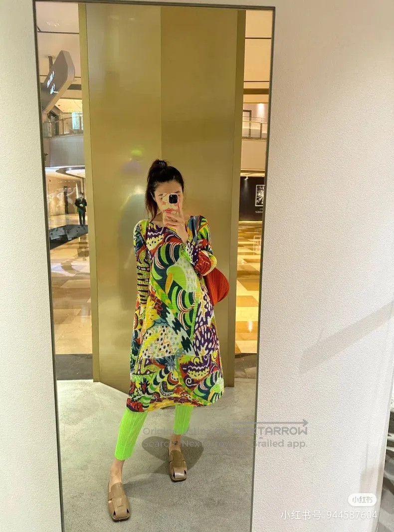 Issey Miyake Issey Miyake Light-colored Spring Dress Size XXL / US 16-18 / IT 52-54 - 3 Thumbnail