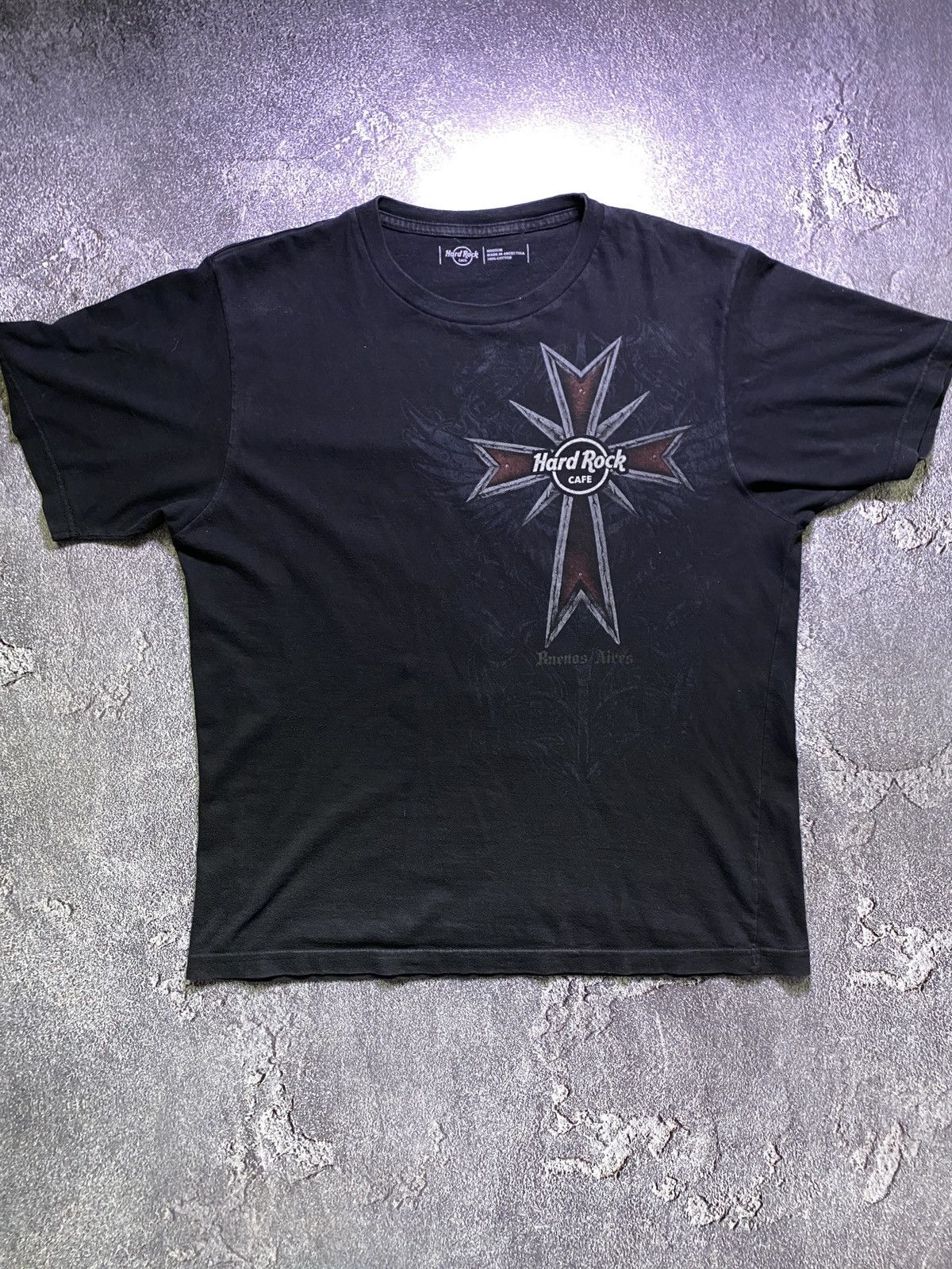 Affliction Rare Hard Rock Cafe Skulls Cross Y2K Affliction Style Tee Size US M / EU 48-50 / 2 - 2 Thumbnail