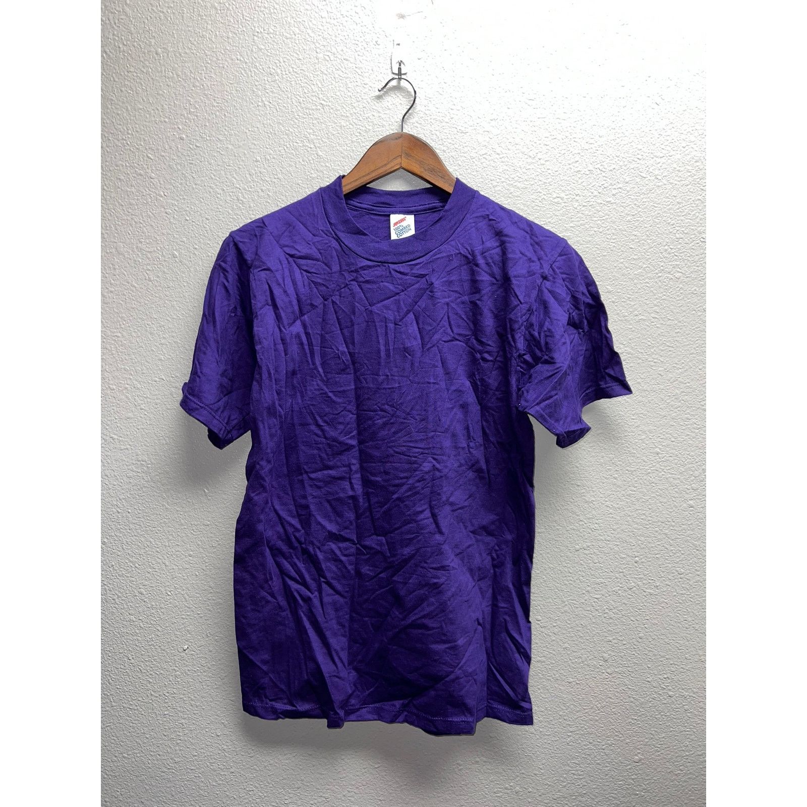 Jerzees 90s Vintage Jerzees 100% Combed Cotton Purple Blank Shirt M Size US M / EU 48-50 / 2 - 1 Thumbnail