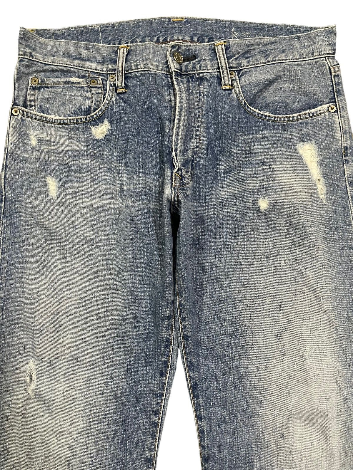 Edwin Vintage Japan Edwin 503 Blue Wash Distress Baggy Jeans Size US 34 / EU 50 - 3 Thumbnail