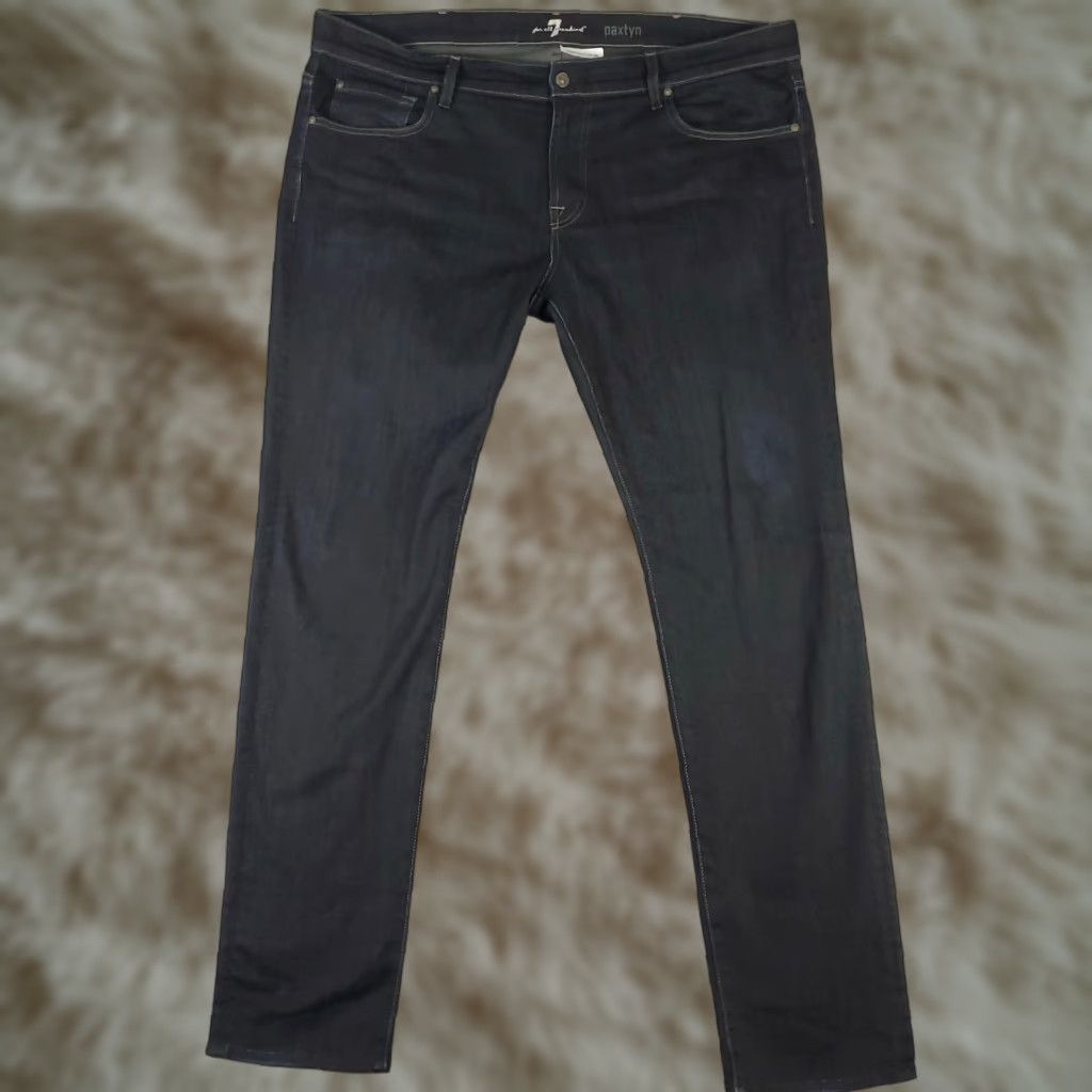 7 For All Mankind VINTAGE 7 For All Mankind Jeans Mens Regular Fit Skinny Denim Pants 40x34 Dark Wash Blue Size US 40 / EU 56 - 1 Thumbnail