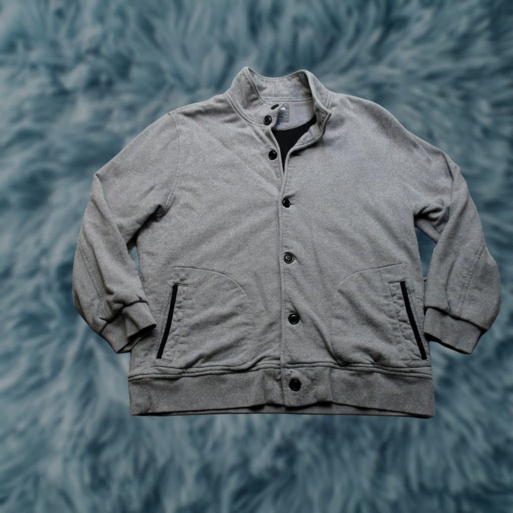 Bonobos Bonobos Jacket Mens L Gray Fleece Bomber Stand Collar Button Zip Pockets Slim Casual Travel Size US L / EU 52-54 / 3 - 1 Thumbnail