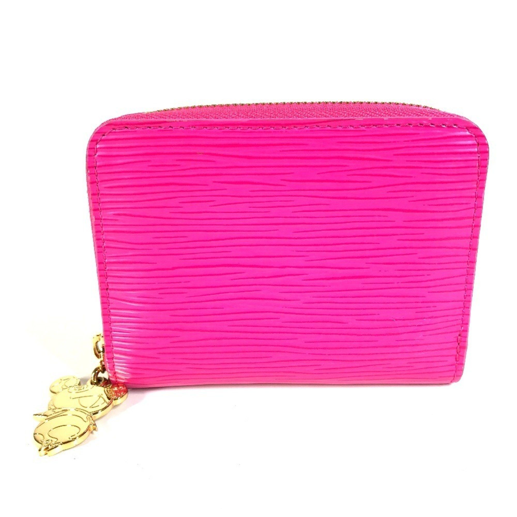 LOUIS VUITTON M14144 Japan-exclusive Epi Leather Zippy Coin Purse by Takashi Murakami. This wallet features a round zipper and is crafted from leather. It's cute pink design for women.