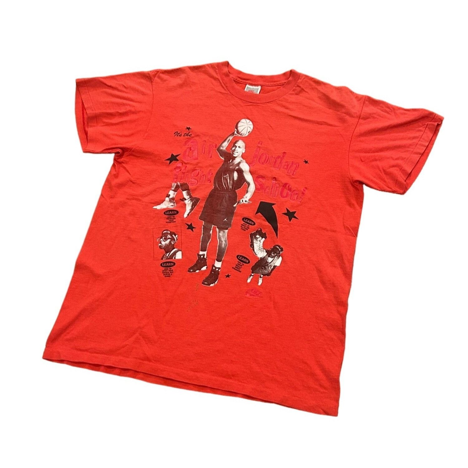 Nike Vintage 1990's Nike Air Jordan Flight School Single Stitch T Size US L / EU 52-54 / 3 - 4 Thumbnail