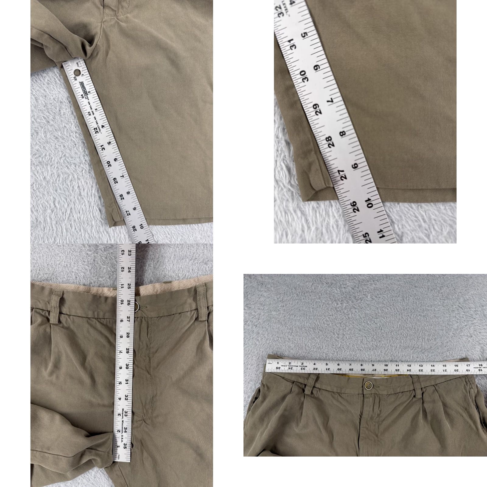 Tommy Bahama Tommy Bahama Shorts Men Bermuda 35 Beige Pleated Silk Easy Care Pocket Cargo Logo 9in Inseam Modern Size US 35 - 8 Thumbnail