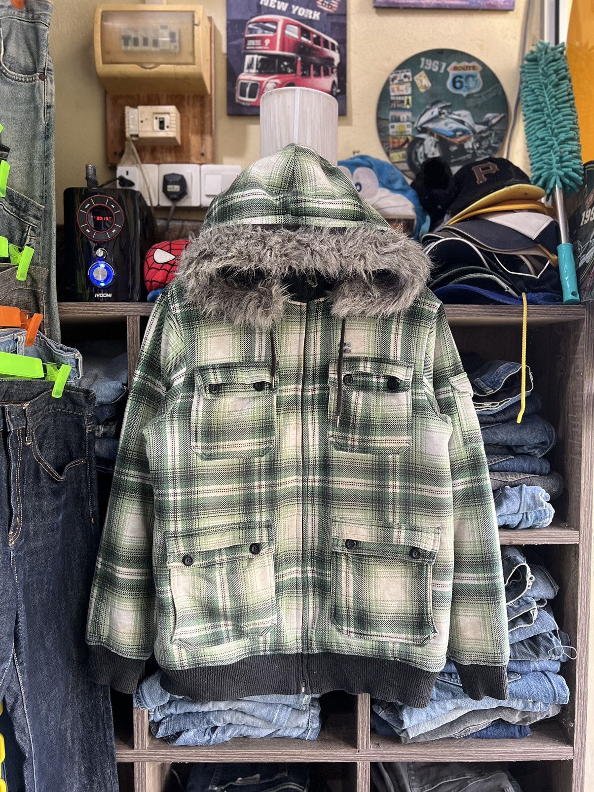 Billabong 🔥Vintage Billabong Plaid Sherpa Jacket Size US M / EU 48-50 / 2 - 1 Thumbnail