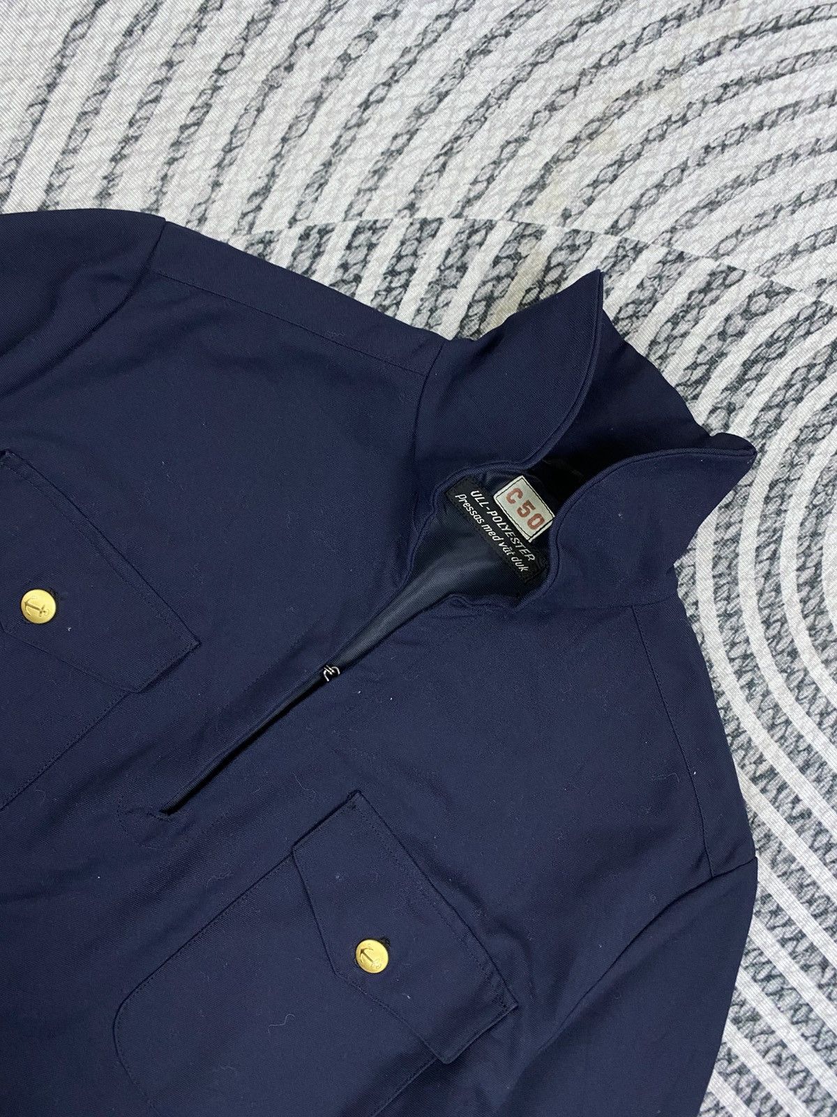 Vintage Vintage Swedish Navy Sailor Gold Anchor Button Shirt Size US M / EU 48-50 / 2 - 5 Thumbnail