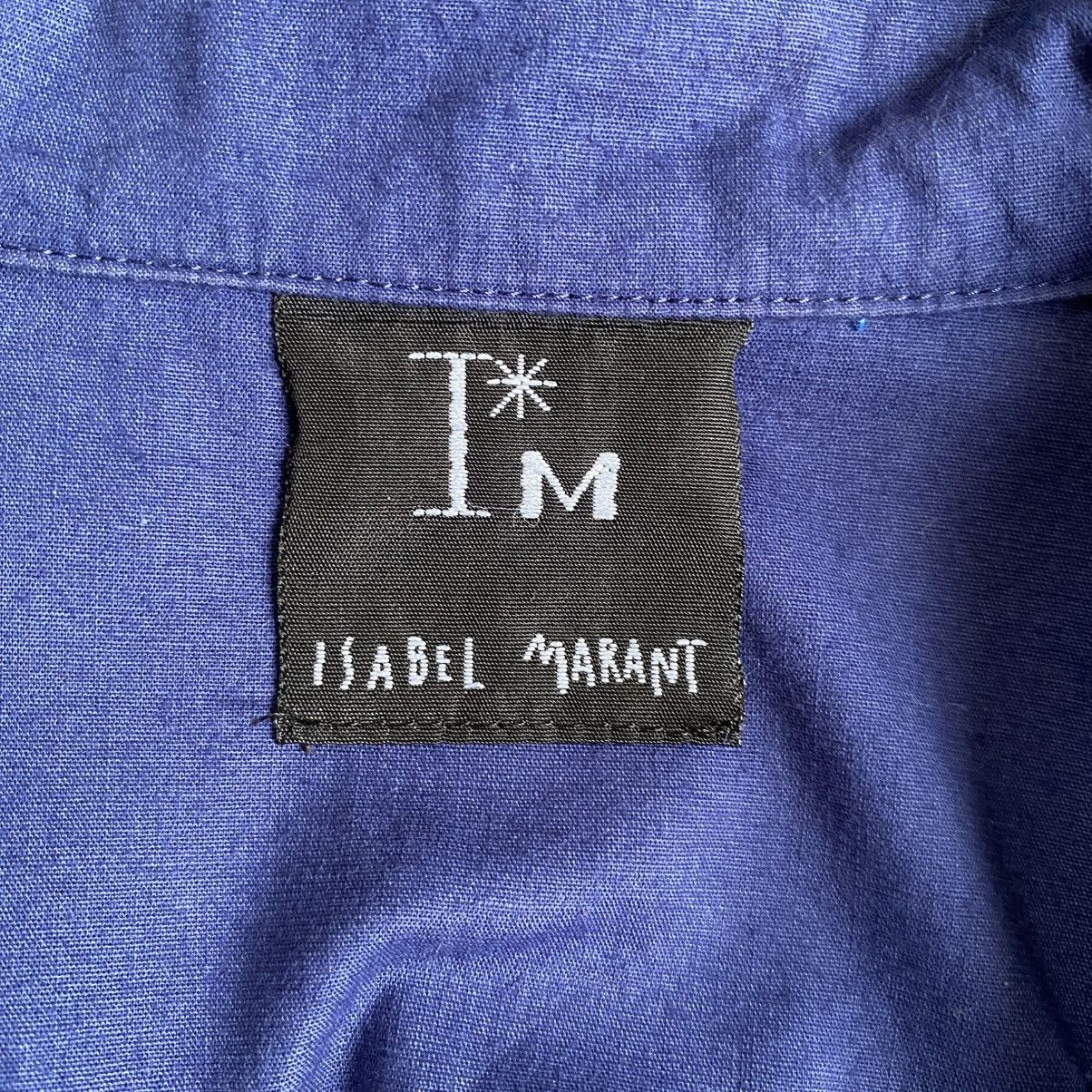 Isabel Marant ISABEL MARANT Royal Blue Short Sleeve Collared Dress Size M / US 6-8 / IT 42-44 - 7 Thumbnail