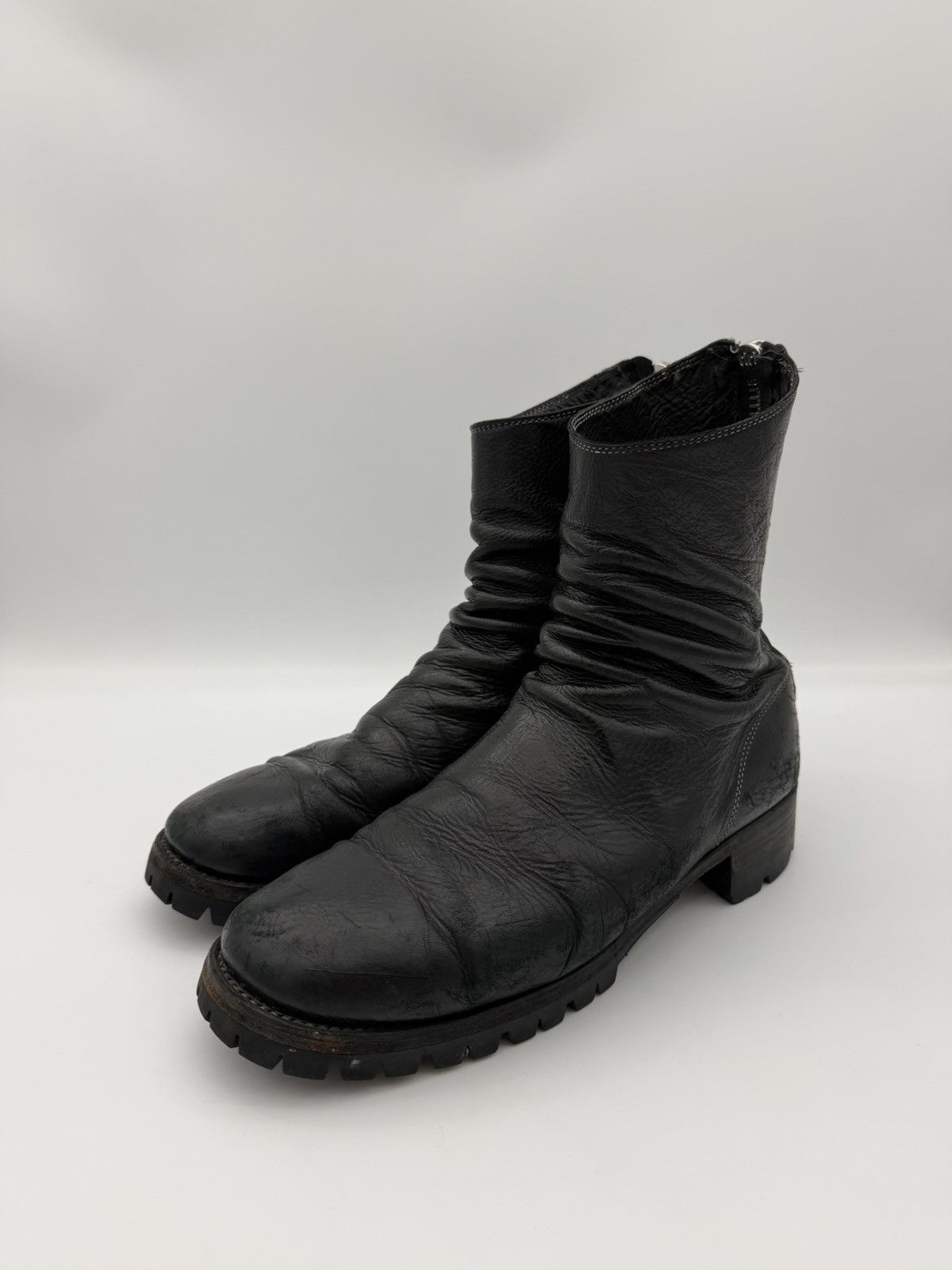 Guidi 788Z HORSE LEATHER BACK ZIP BOOTS WITH METAL HEELS - EU44