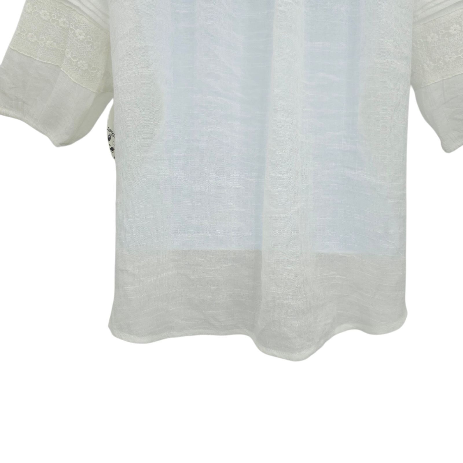 Other Naif Boho Peasant Top M White Gauze Off Shoulder Eyelet Fest Size M / US 6-8 / IT 42-44 - 12 Thumbnail